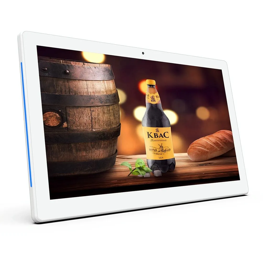 15.6 Inch Commercial Tablet Pc 2gb 16gb Android 8.1 Quad Core Tooth and Wifi and Ethernet and Otg Led Light Bar