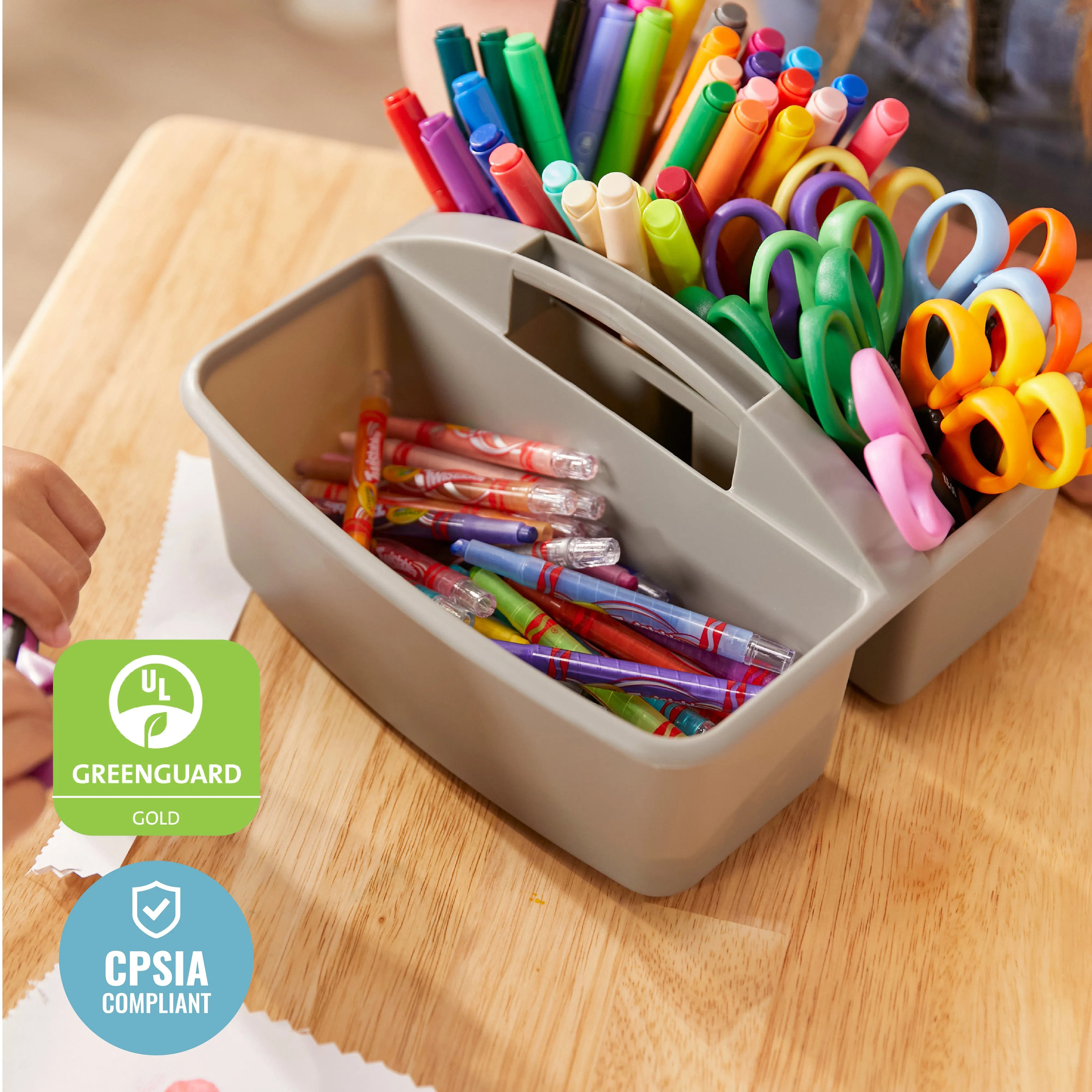3-Compartment Storage Caddy, Small, Supply Organizer, 6-Pack