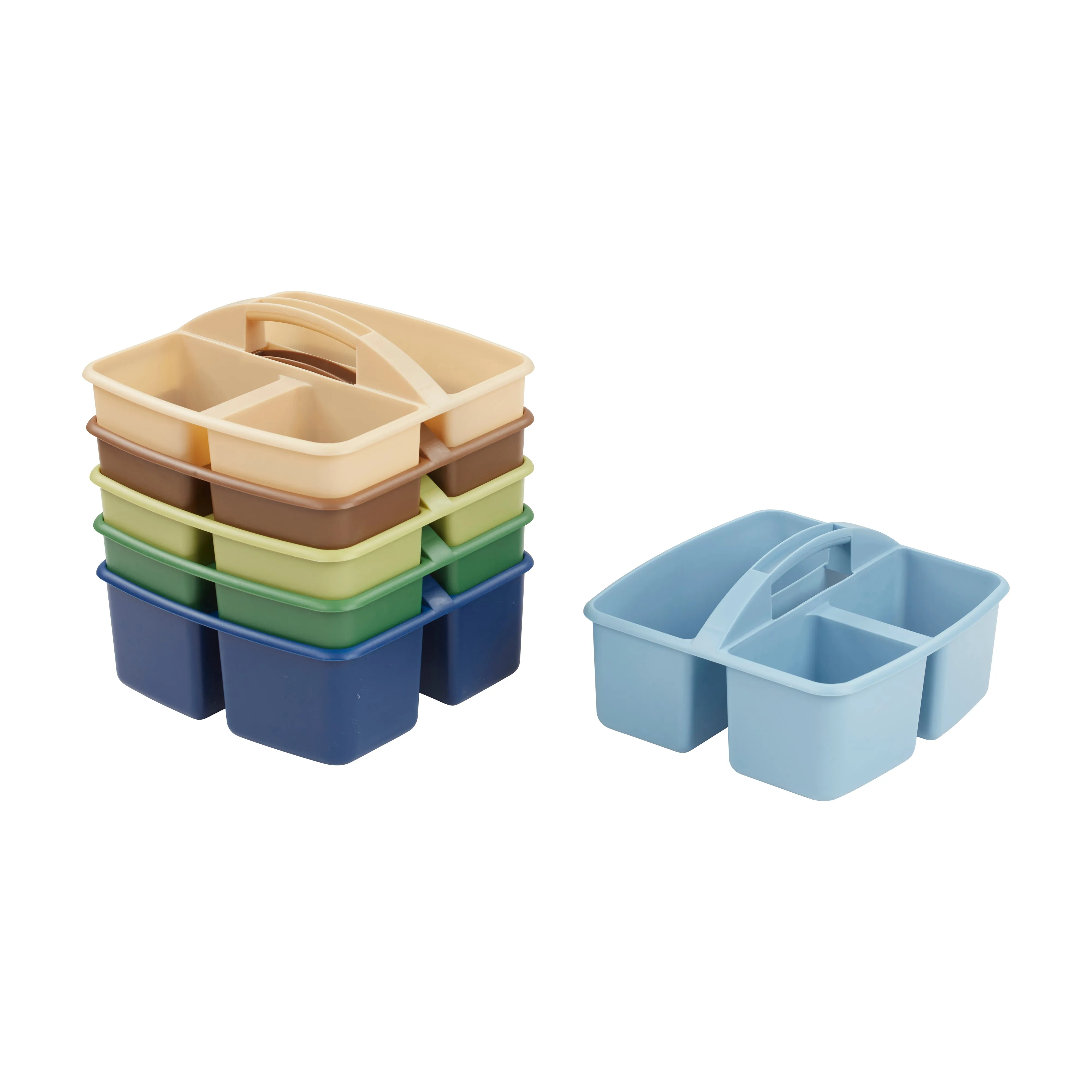 3-Compartment Storage Caddy, Small, Supply Organizer, 6-Pack