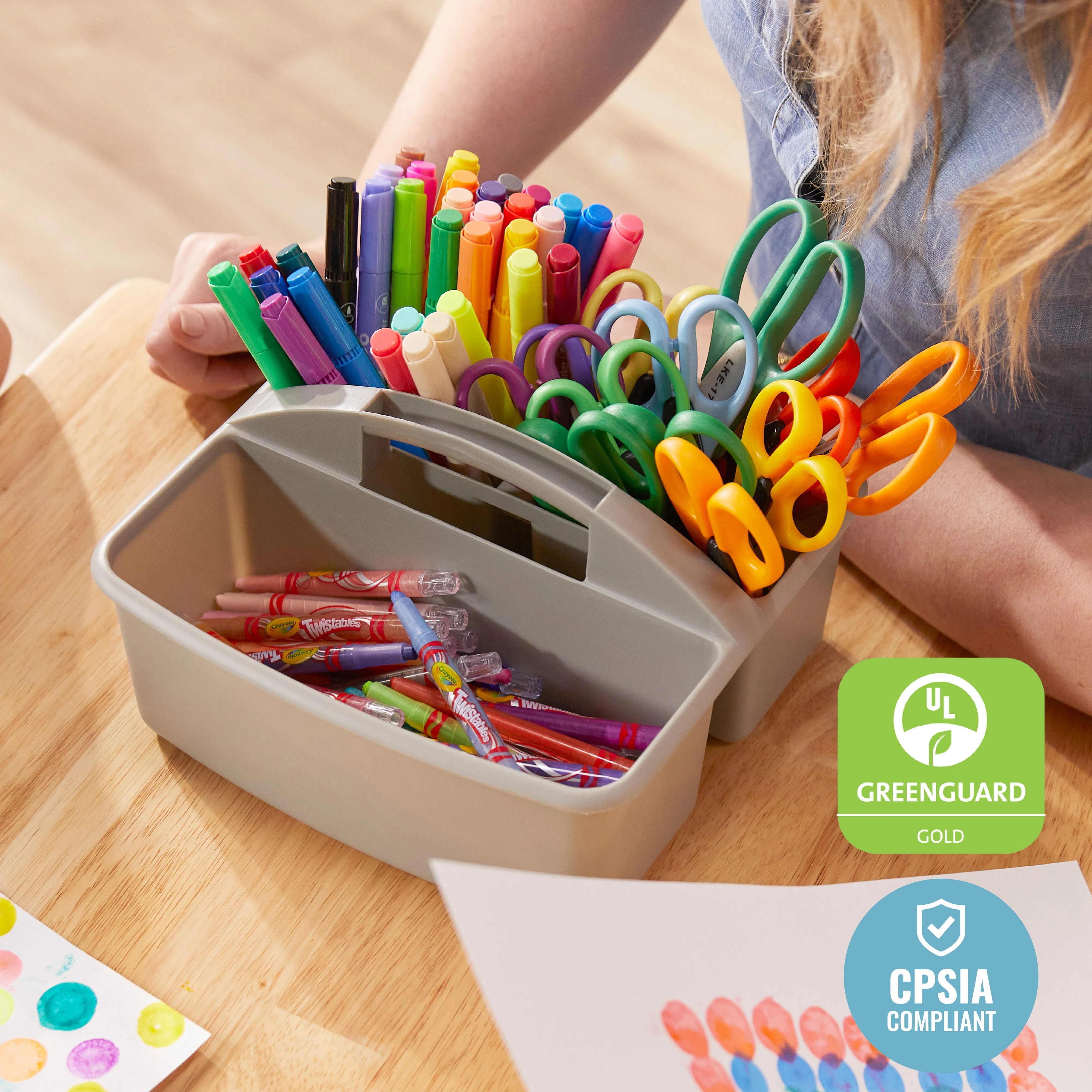3-Compartment Storage Caddy, Small, Supply Organizer, 6-Pack