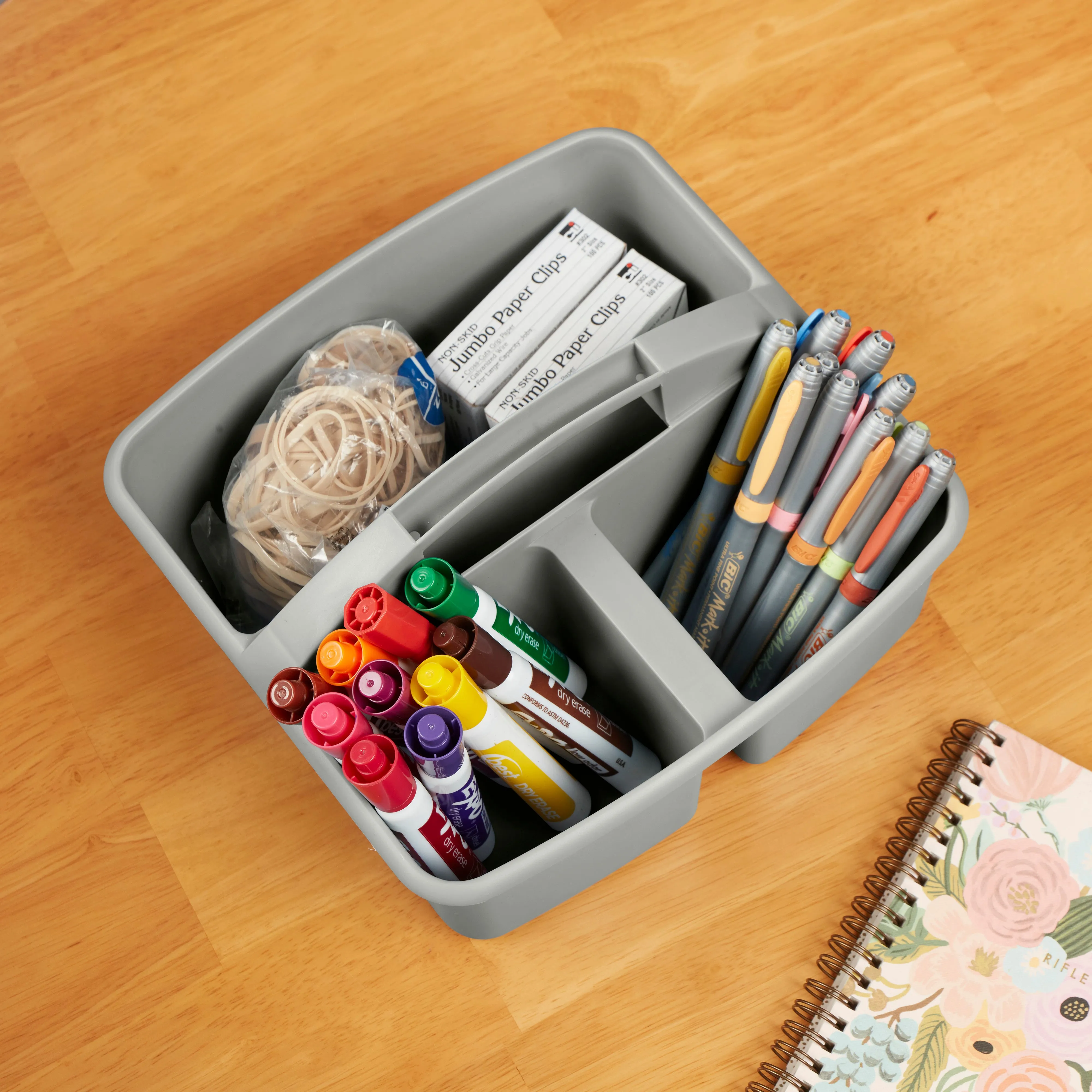 3-Compartment Storage Caddy, Small, Supply Organizer, 6-Pack