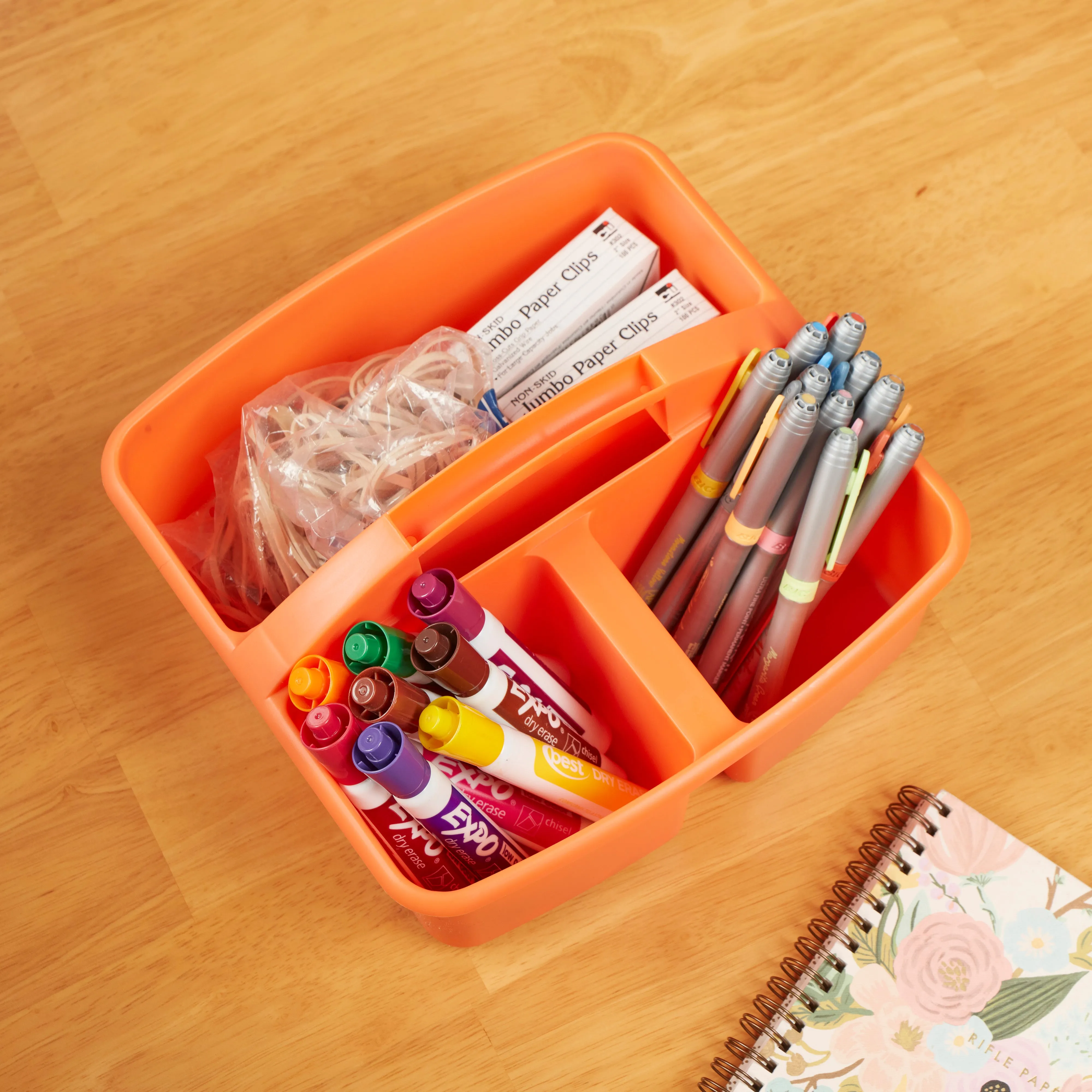 3-Compartment Storage Caddy, Small, Supply Organizer, 6-Pack