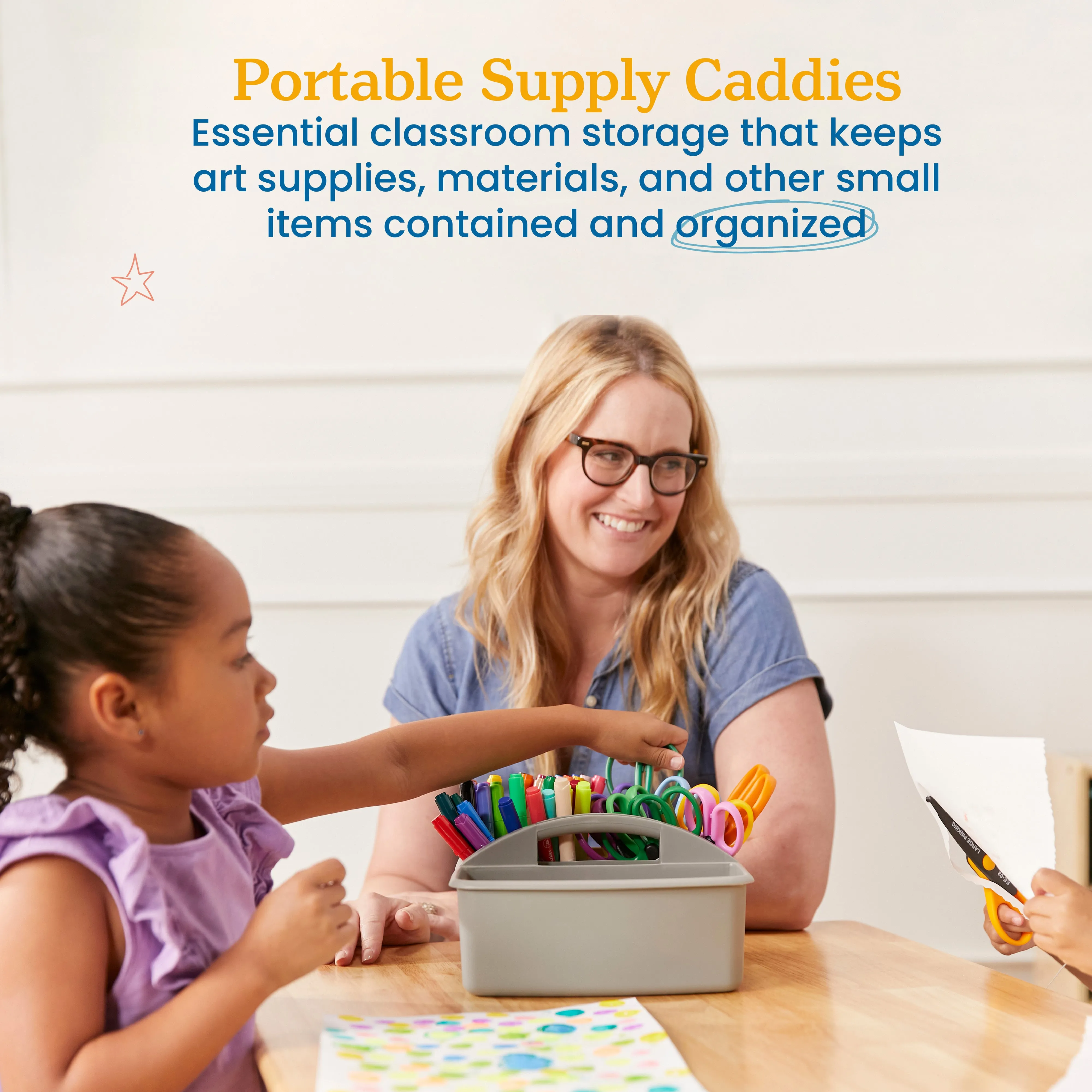 3-Compartment Storage Caddy, Small, Supply Organizer, 6-Pack
