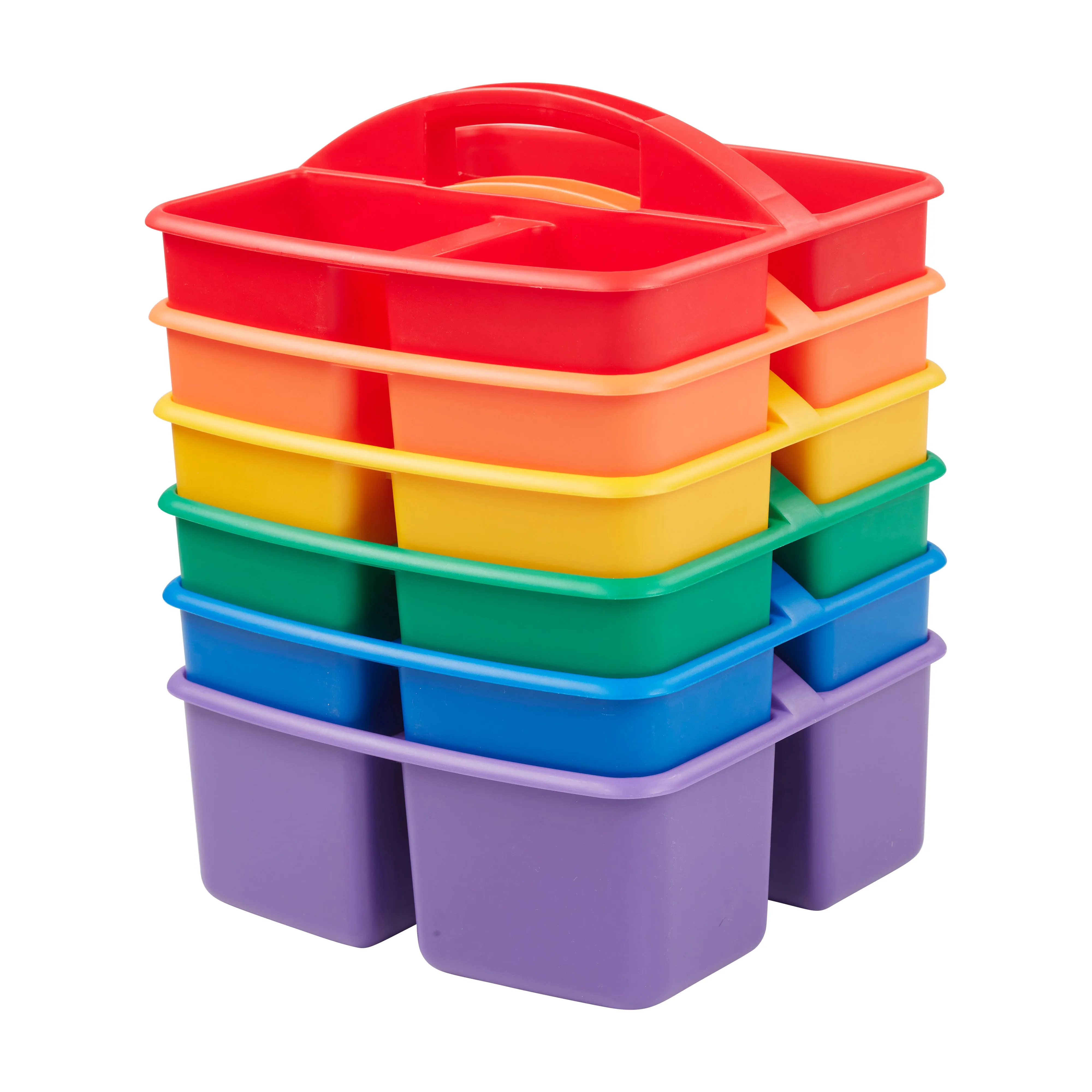 3-Compartment Storage Caddy, Small, Supply Organizer, 6-Pack