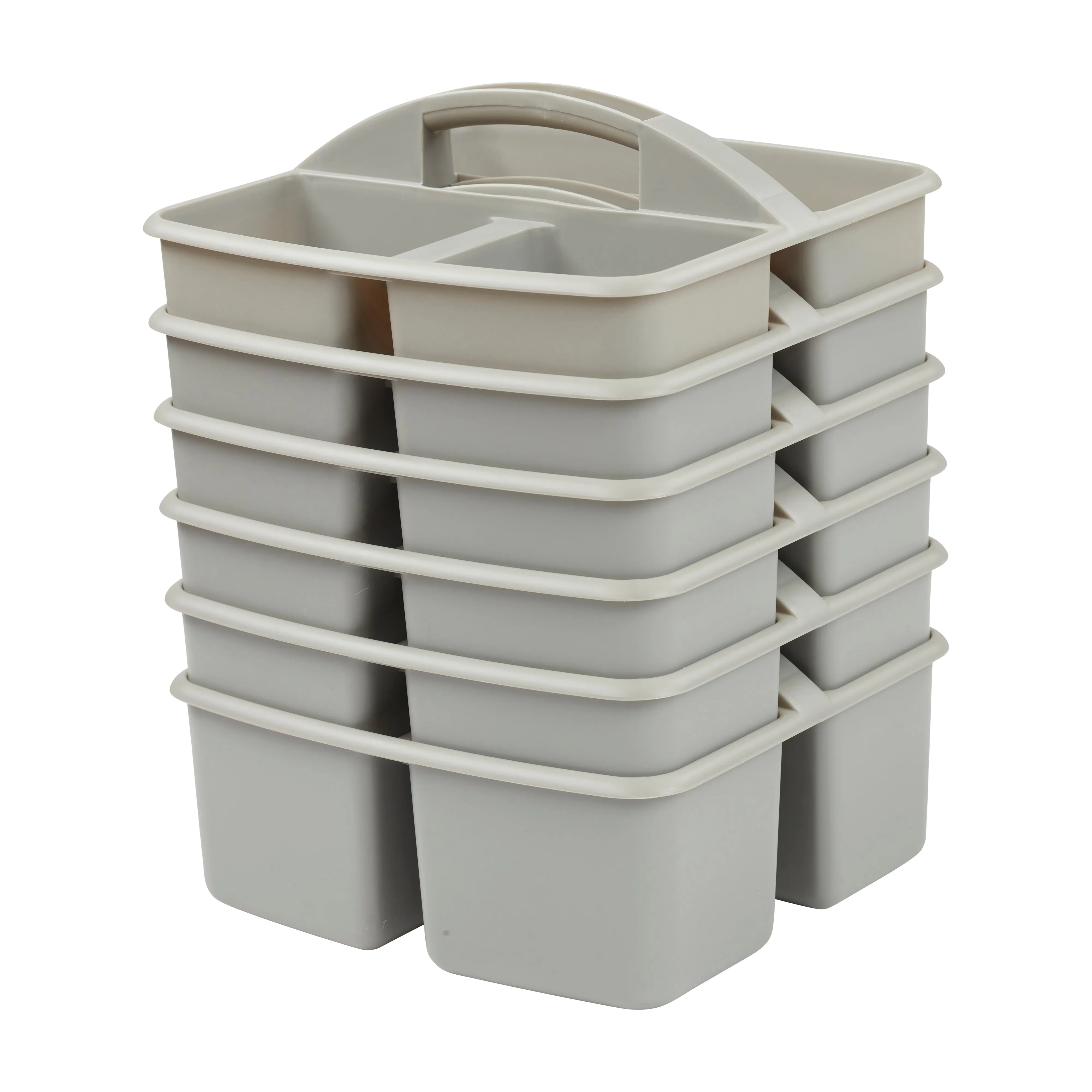 3-Compartment Storage Caddy, Small, Supply Organizer, 6-Pack