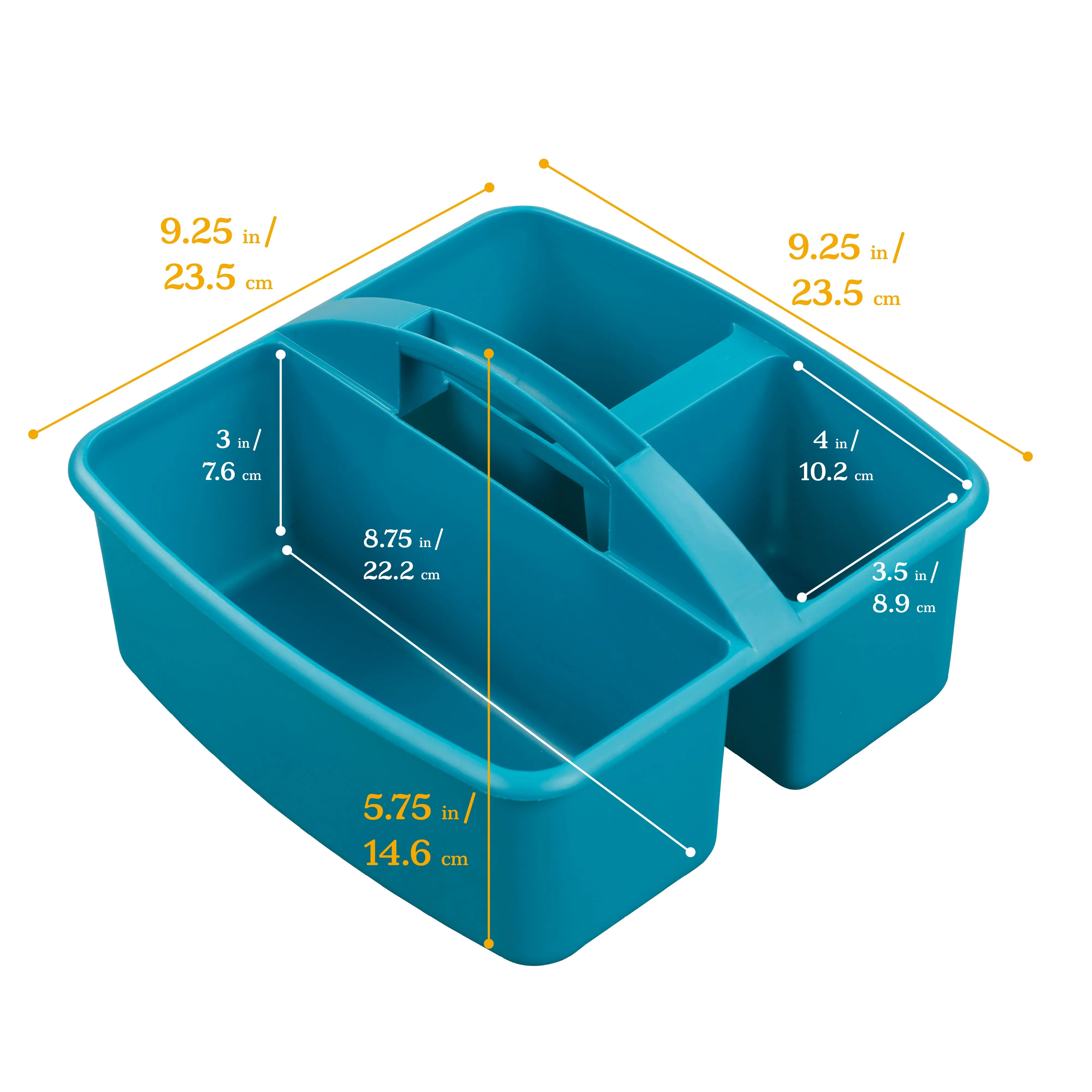3-Compartment Storage Caddy, Small, Supply Organizer, 6-Pack
