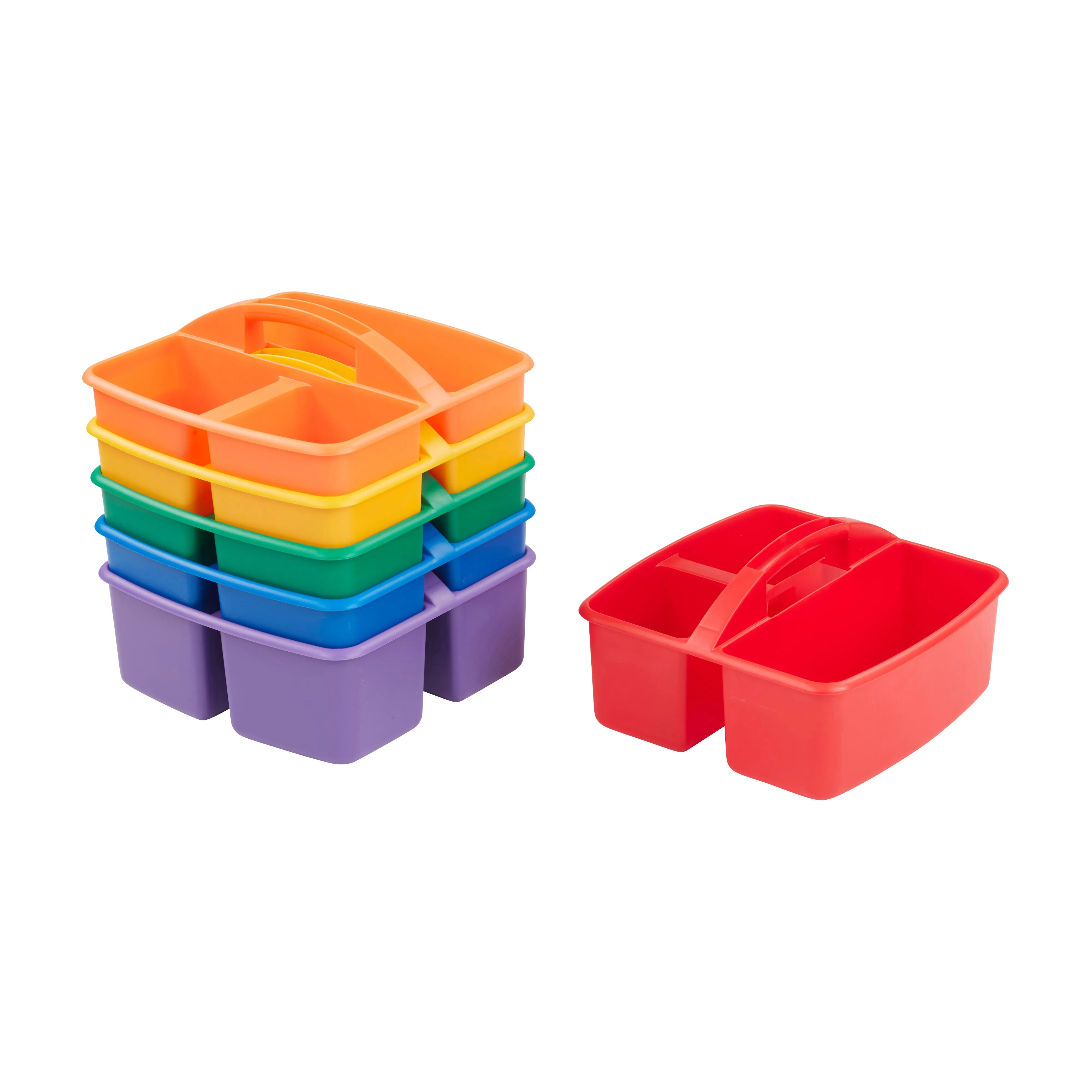 3-Compartment Storage Caddy, Small, Supply Organizer, 6-Pack