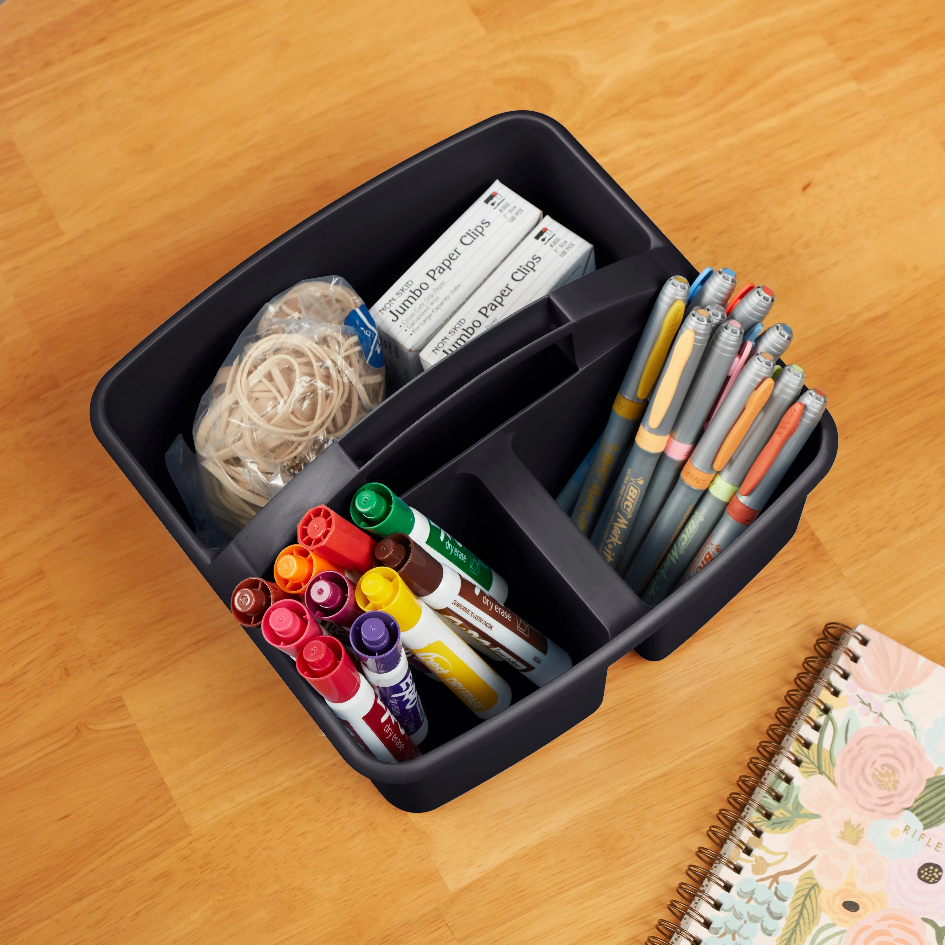 3-Compartment Storage Caddy, Small, Supply Organizer, 6-Pack