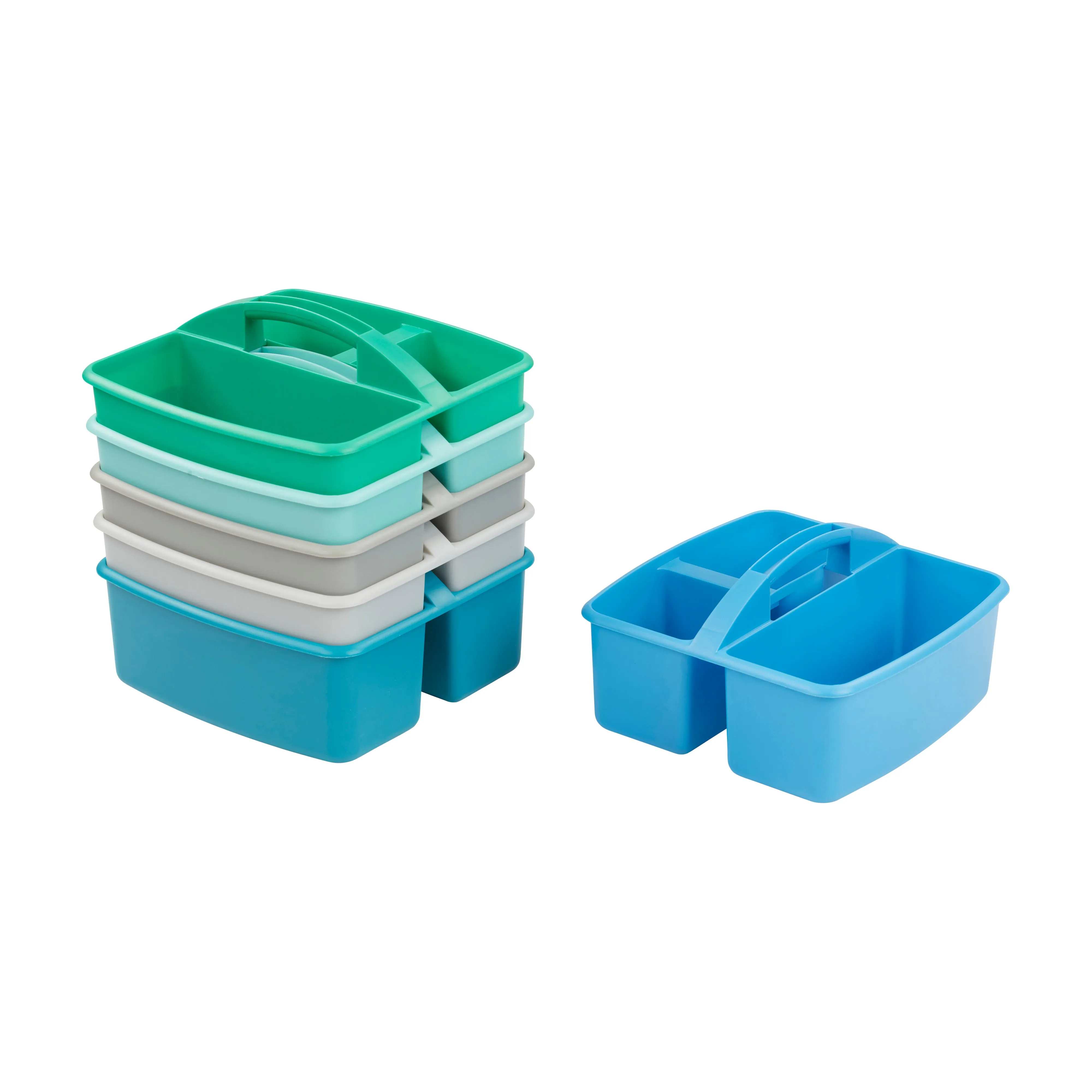 3-Compartment Storage Caddy, Small, Supply Organizer, 6-Pack