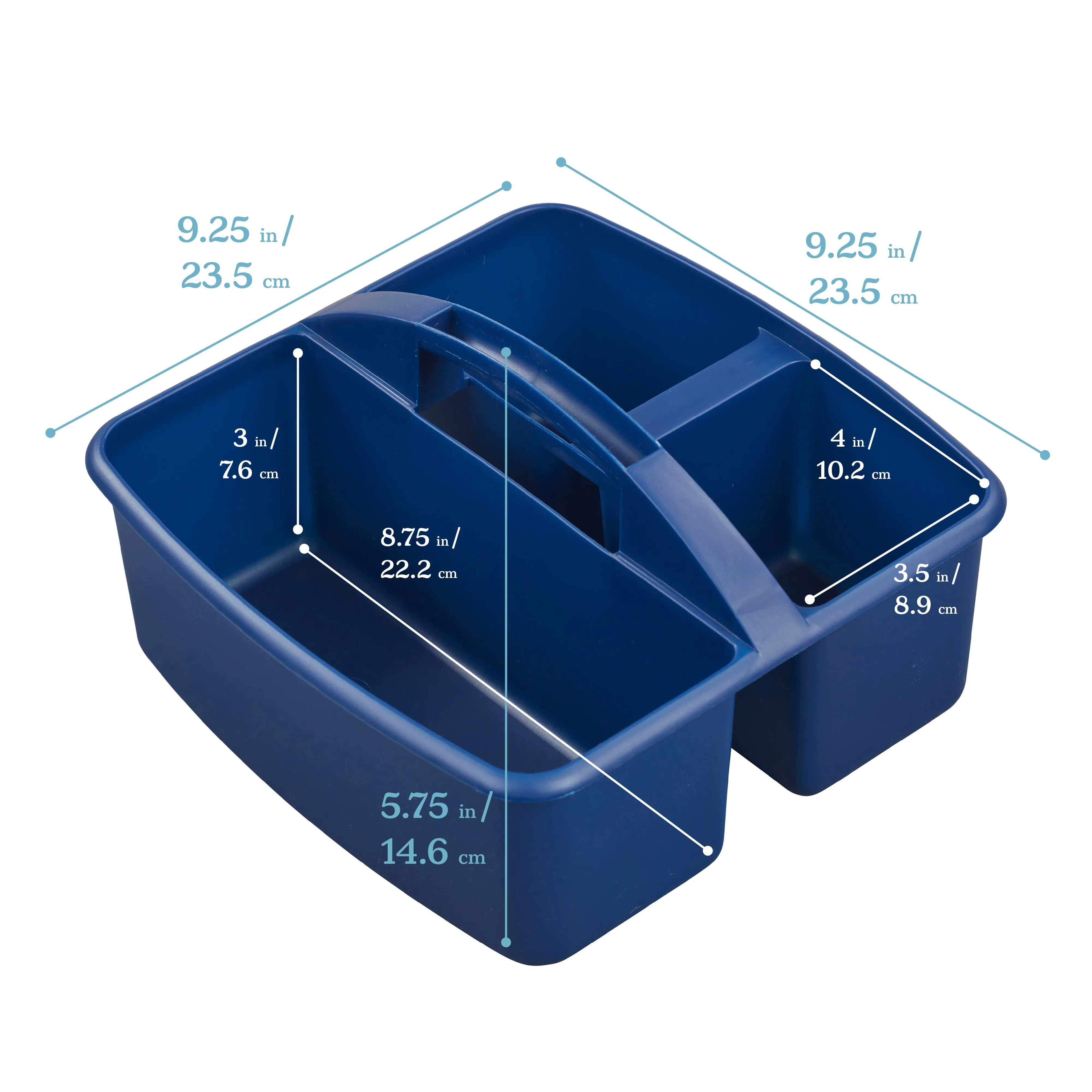 3-Compartment Storage Caddy, Small, Supply Organizer, 6-Pack
