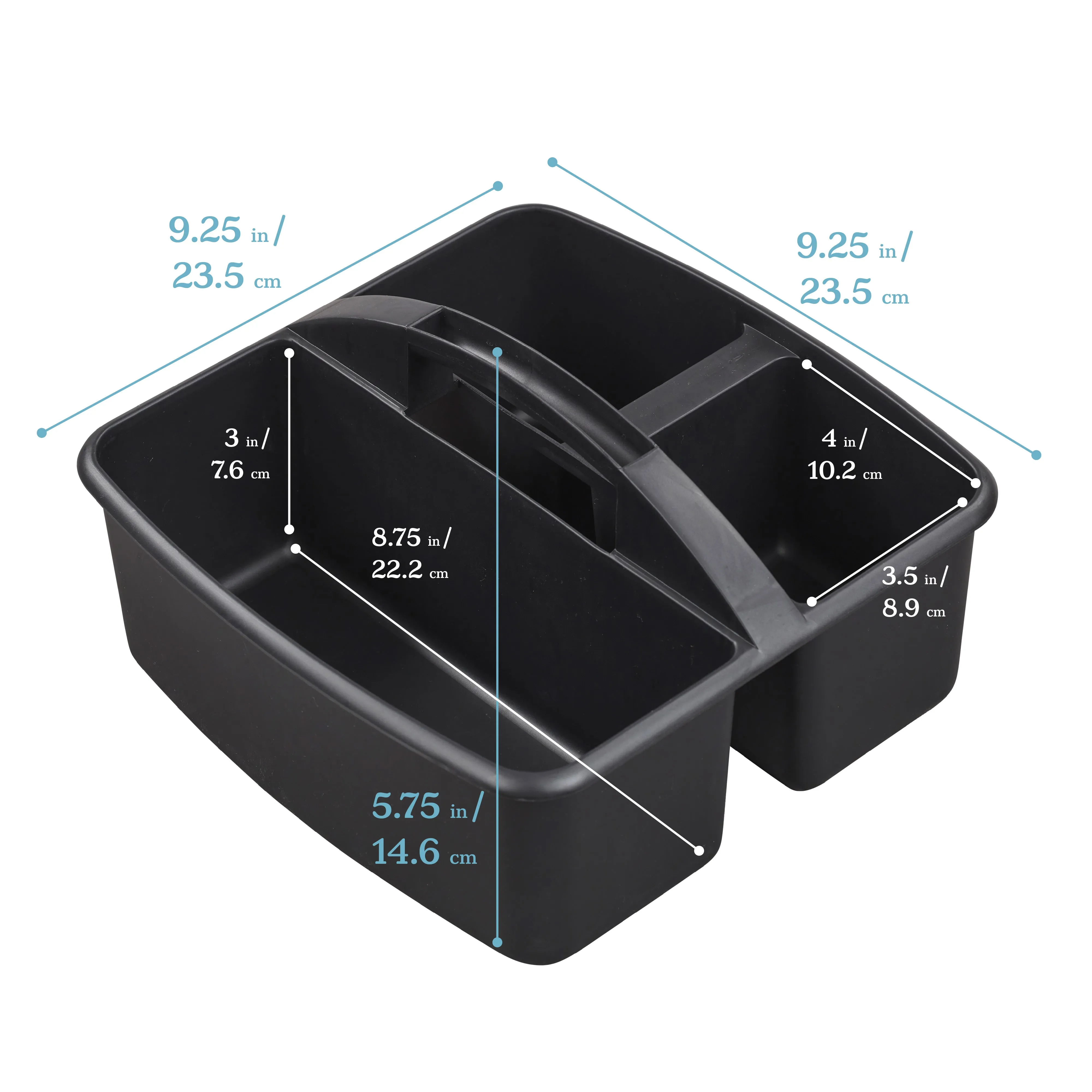 3-Compartment Storage Caddy, Small, Supply Organizer, 6-Pack