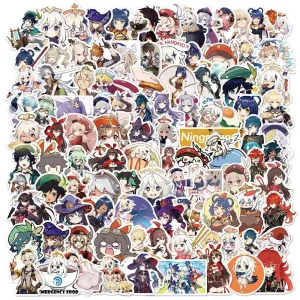 50/100pcs Genshin Impact stickers | 4-8 cm Genshin stickers |  Open World Anime Game Stickers | Waterproof DIY Laptop ,Motorcycle, Skateboard, Car Sticker.