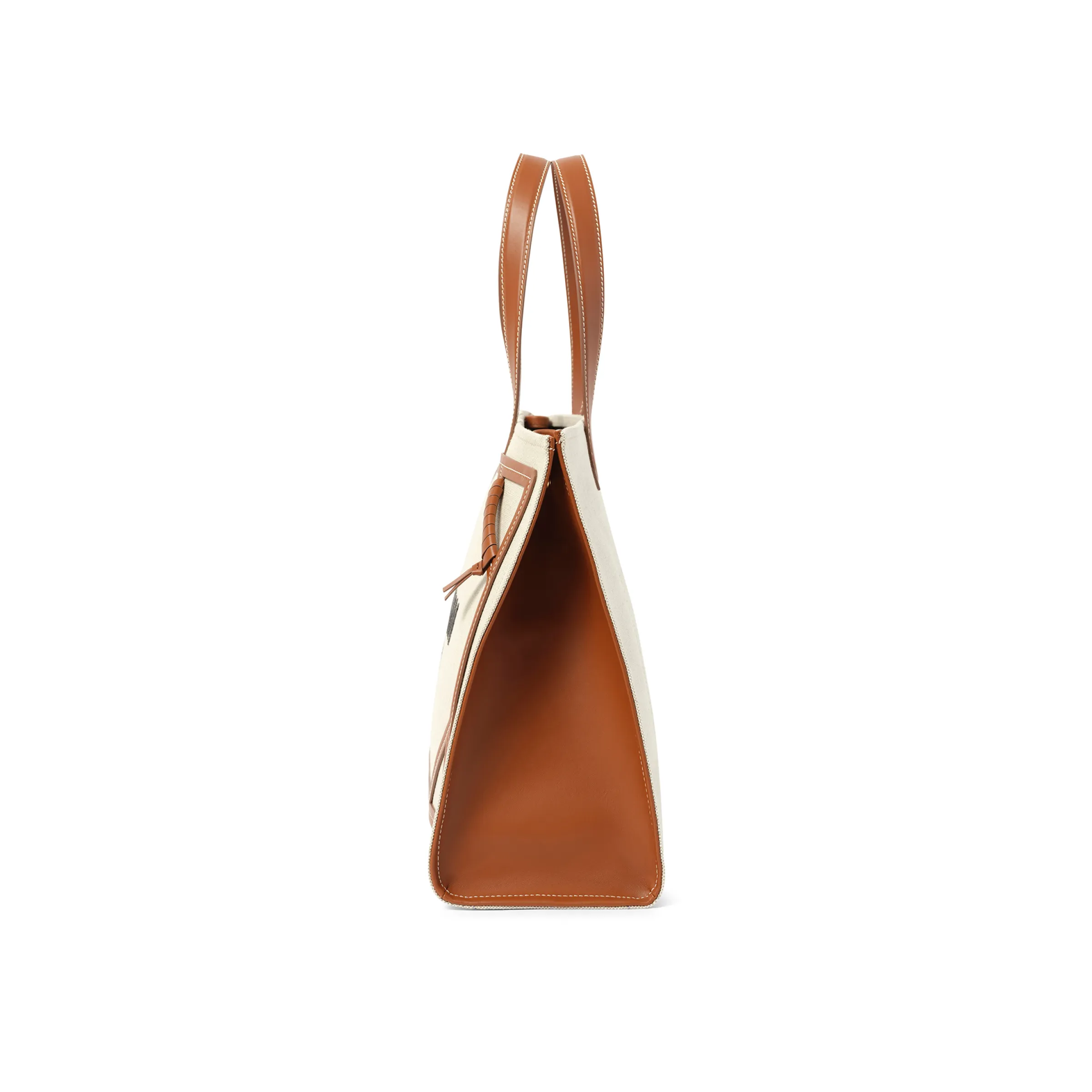 B-Army Medium Canvas Shopper Bag in Natural/Brown
