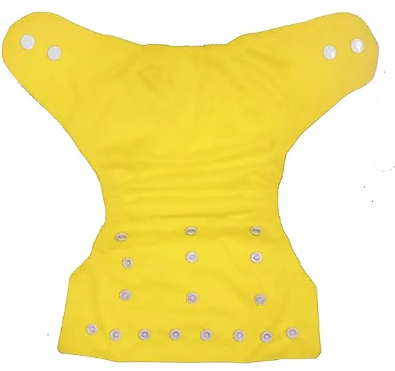 Babymoon 1 Cloth Diaper with 2 5Layers Grey Insert Premium Adjustable Reusable Cloth Diaper | Yellow
