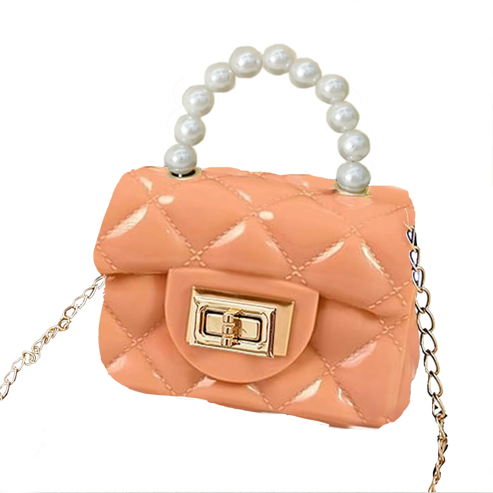 Babymoon Kids Jelly Sling Purse Fashion Handbag | 9x13x5 CM | Peach