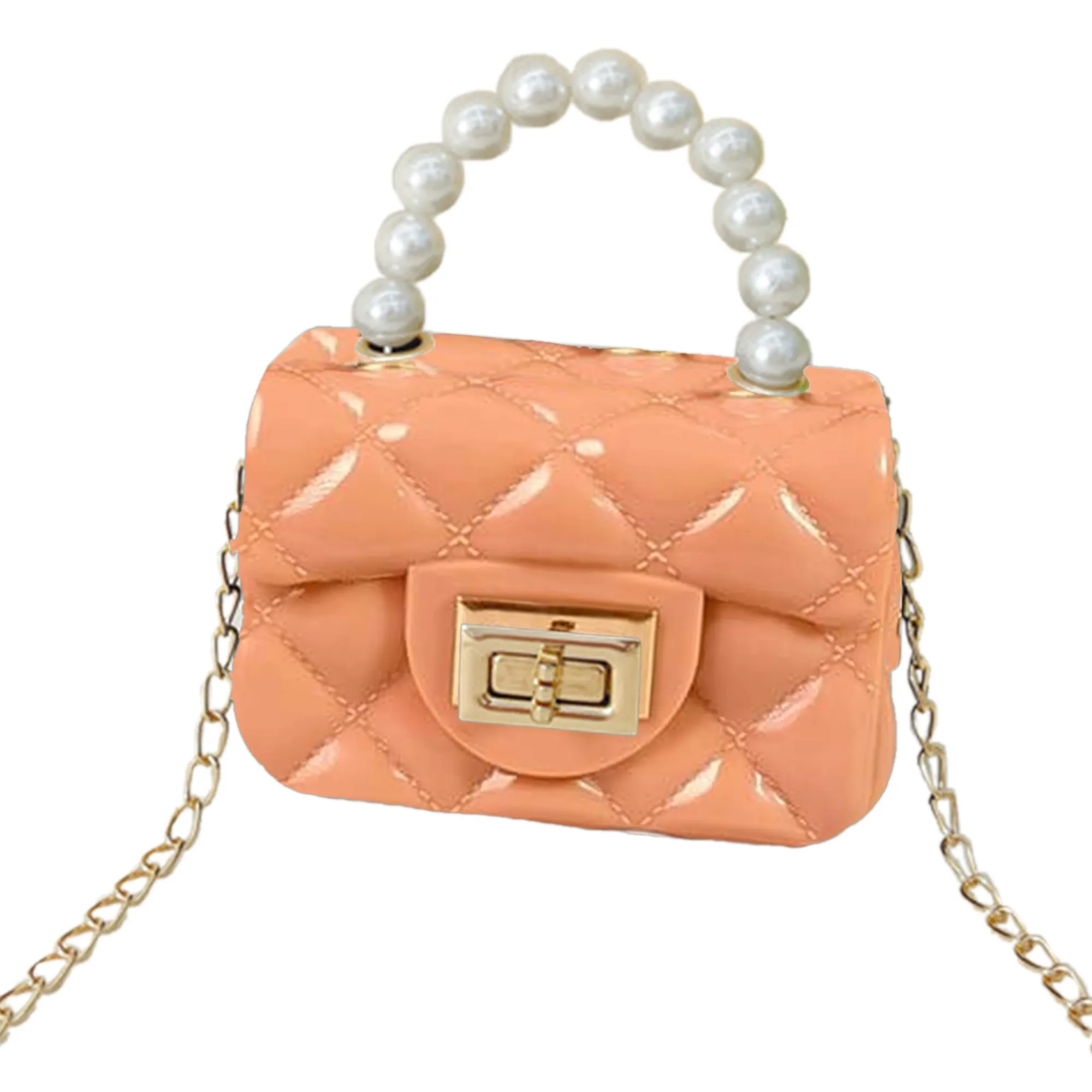 Babymoon Kids Jelly Sling Purse Fashion Handbag | 9x13x5 CM | Peach