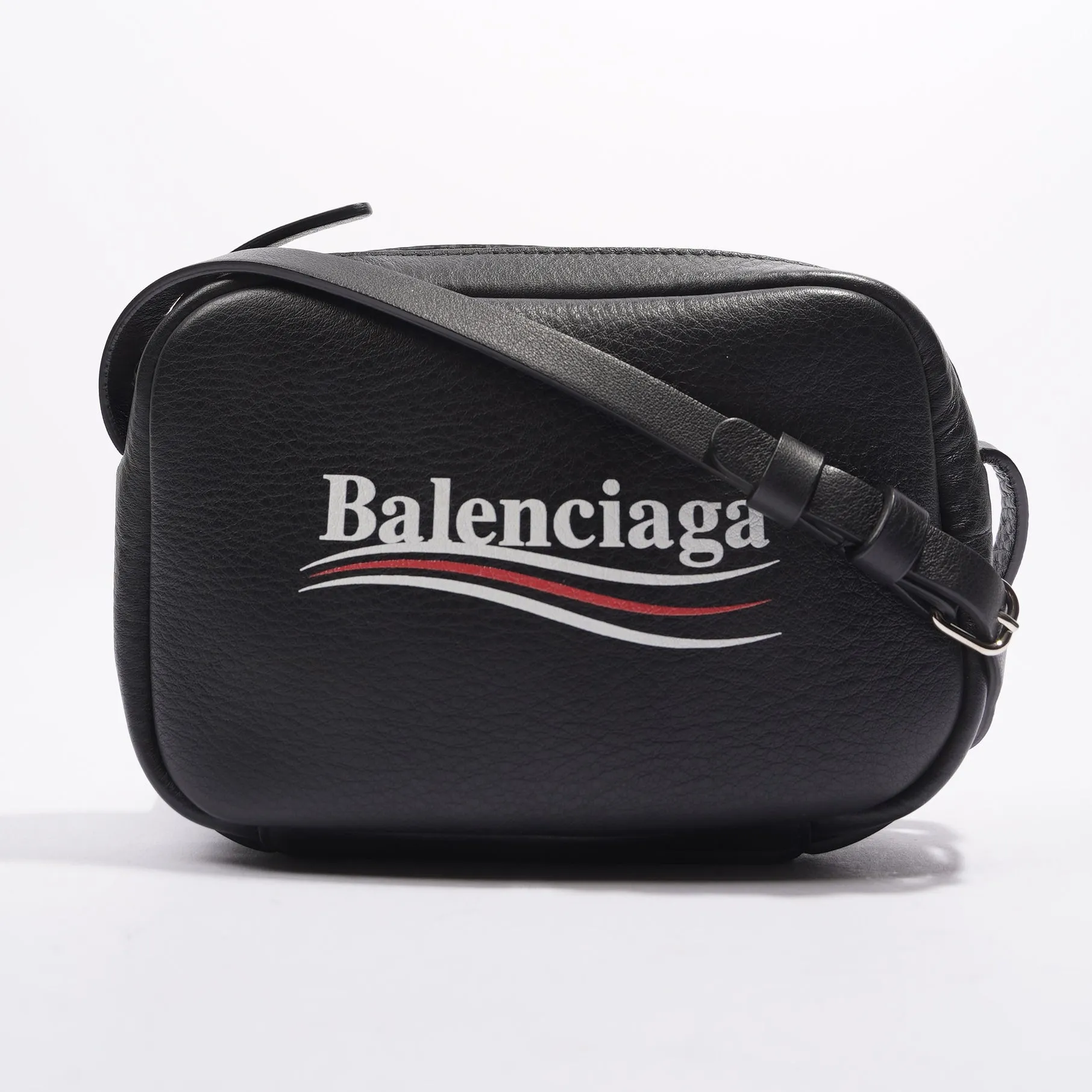 Balenciaga Everyday Campaign Camera Bag Black / White Calfskin Leather XS