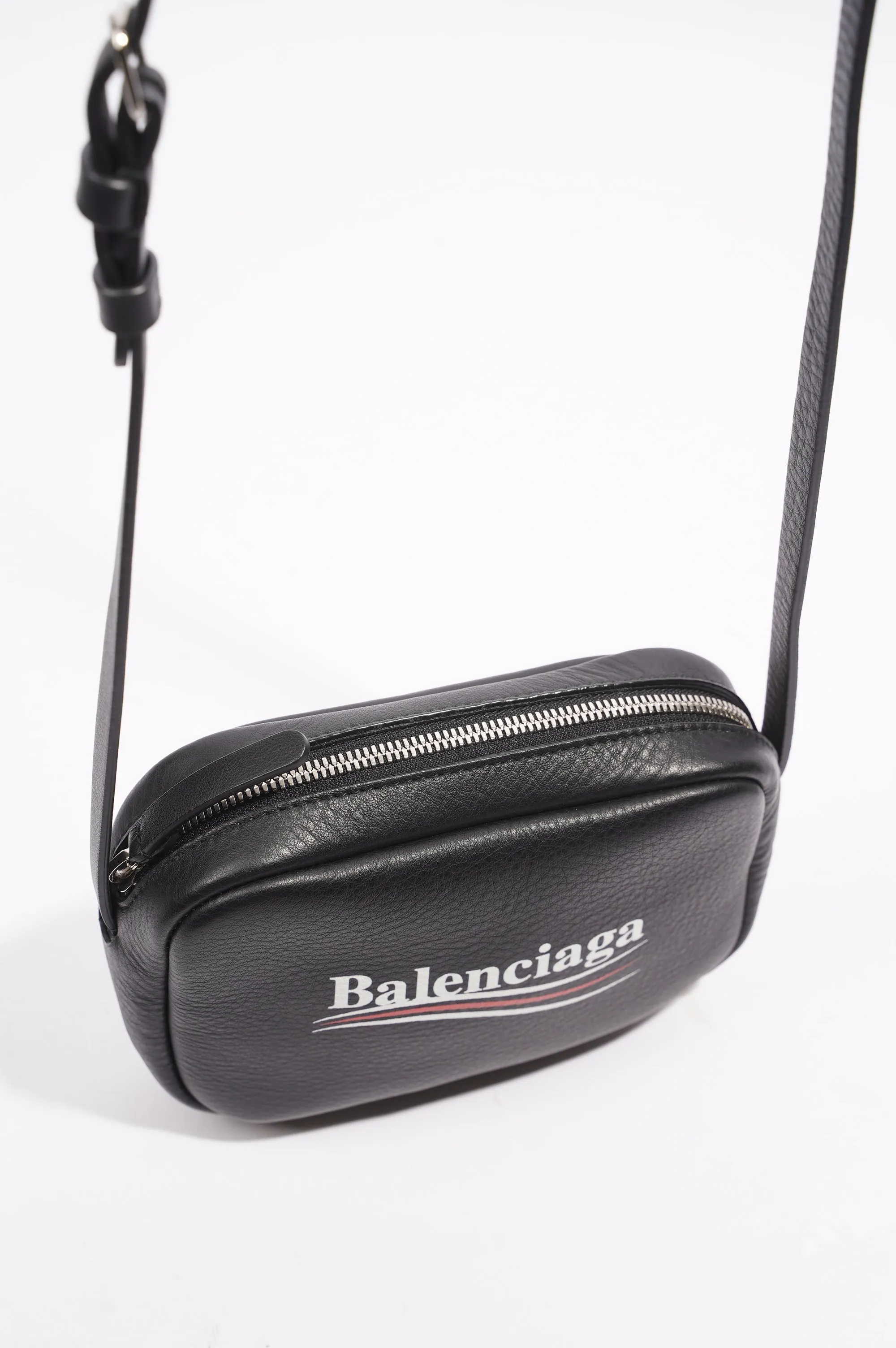Balenciaga Everyday Campaign Camera Bag Black / White Calfskin Leather XS