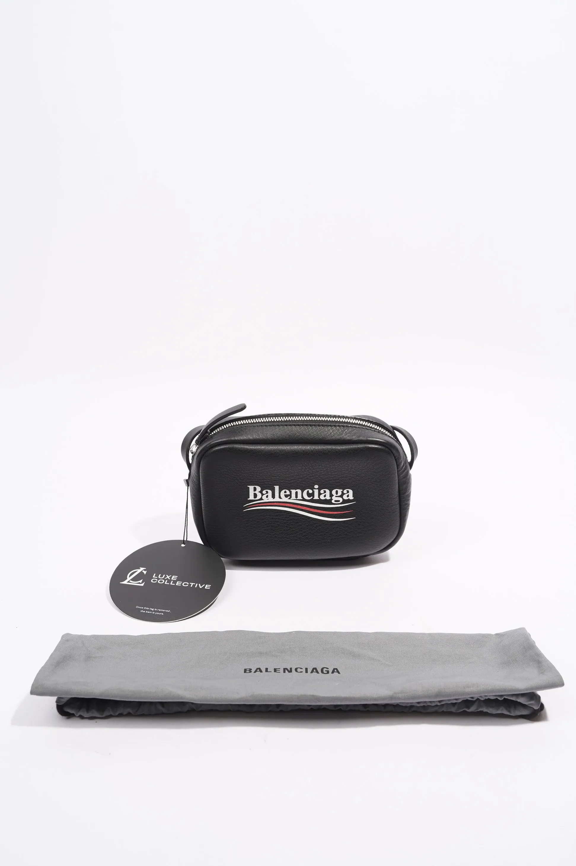 Balenciaga Everyday Campaign Camera Bag Black / White Calfskin Leather XS