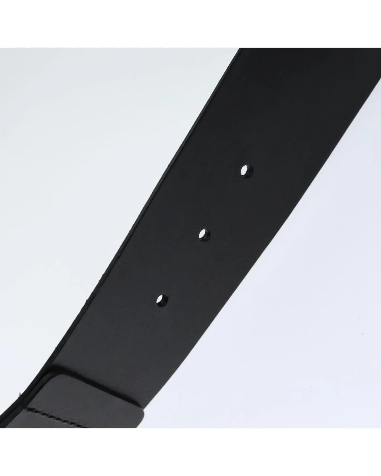 Black Leather Belt with Metal Fittings