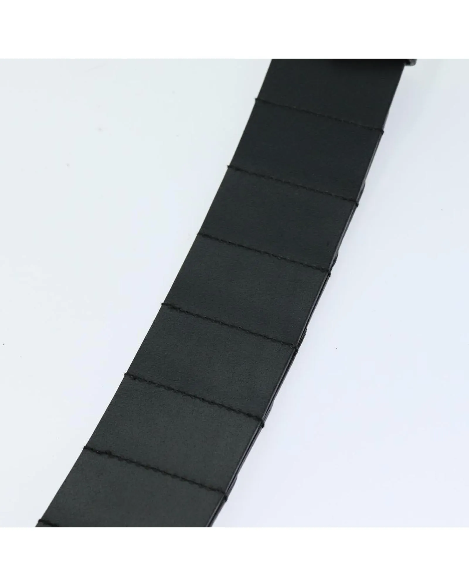 Black Leather Belt with Metal Fittings