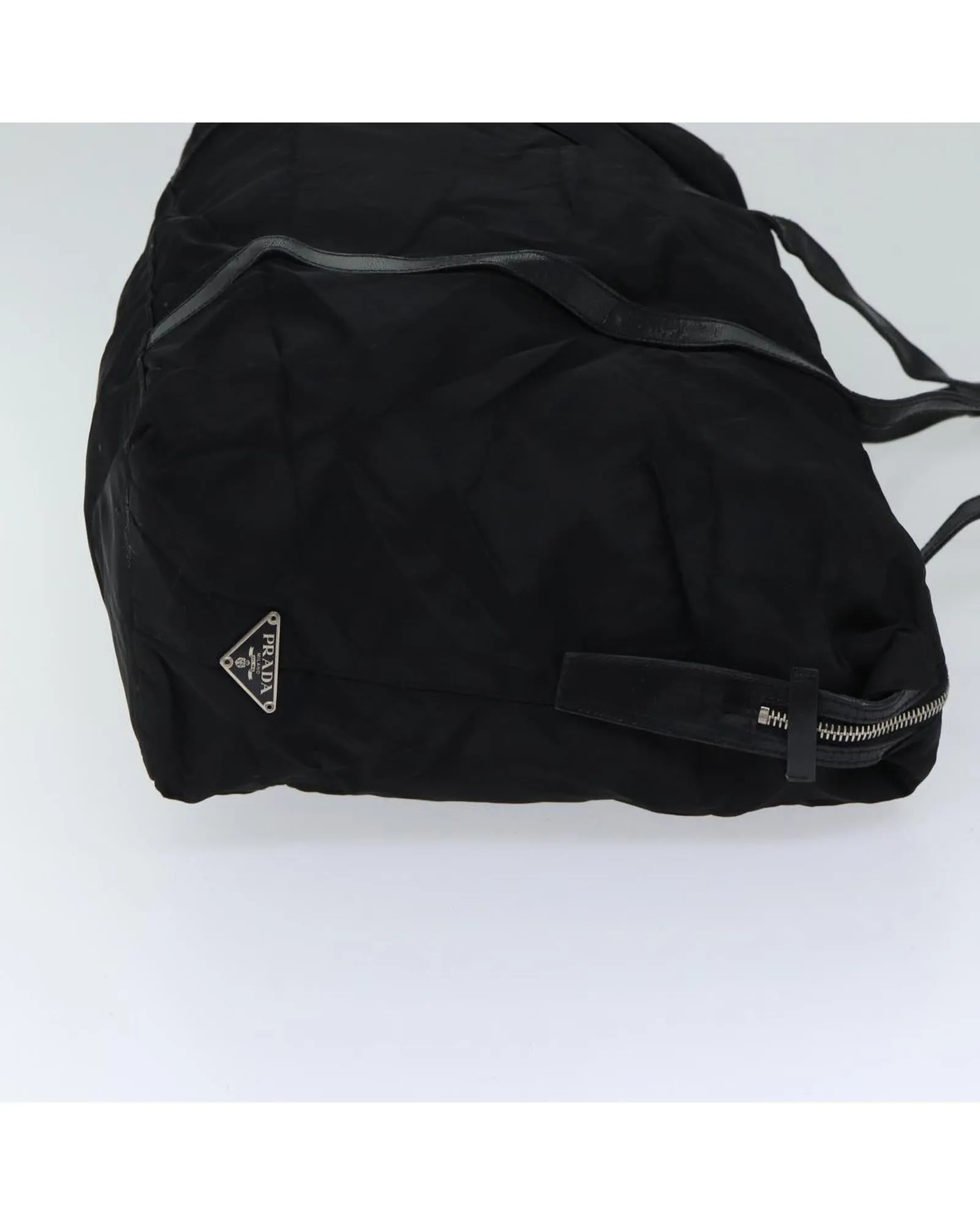 Black Nylon Shoulder Bag with Accessory - Rank CD