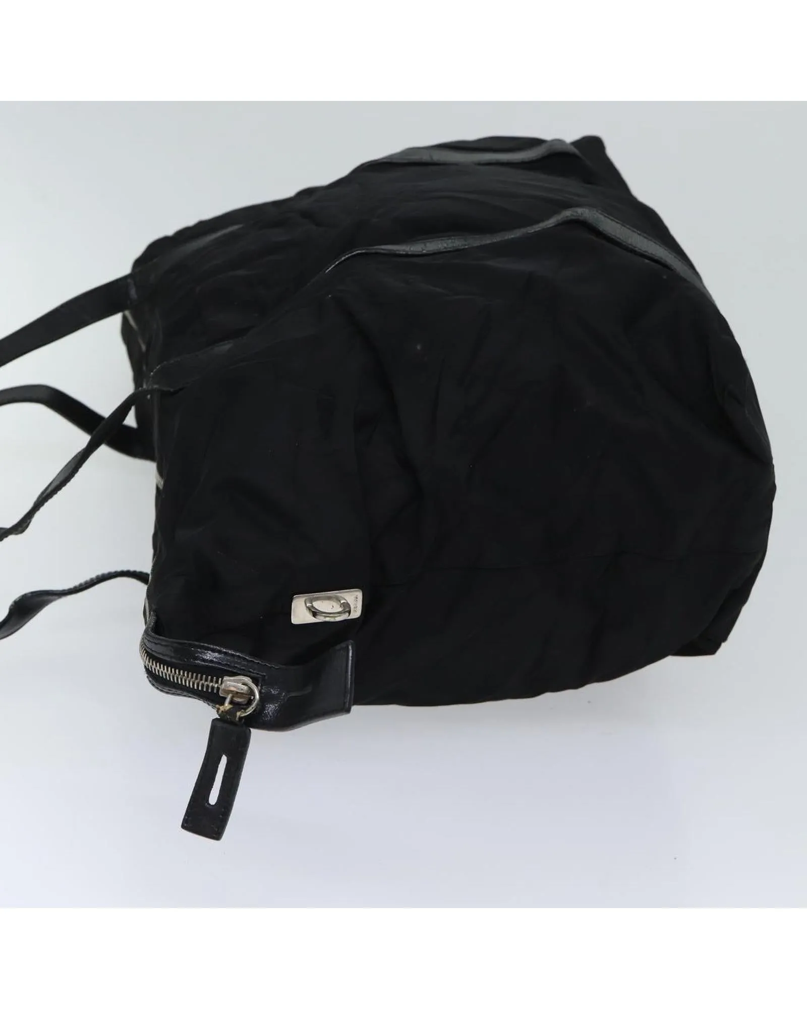 Black Nylon Shoulder Bag with Accessory - Rank CD