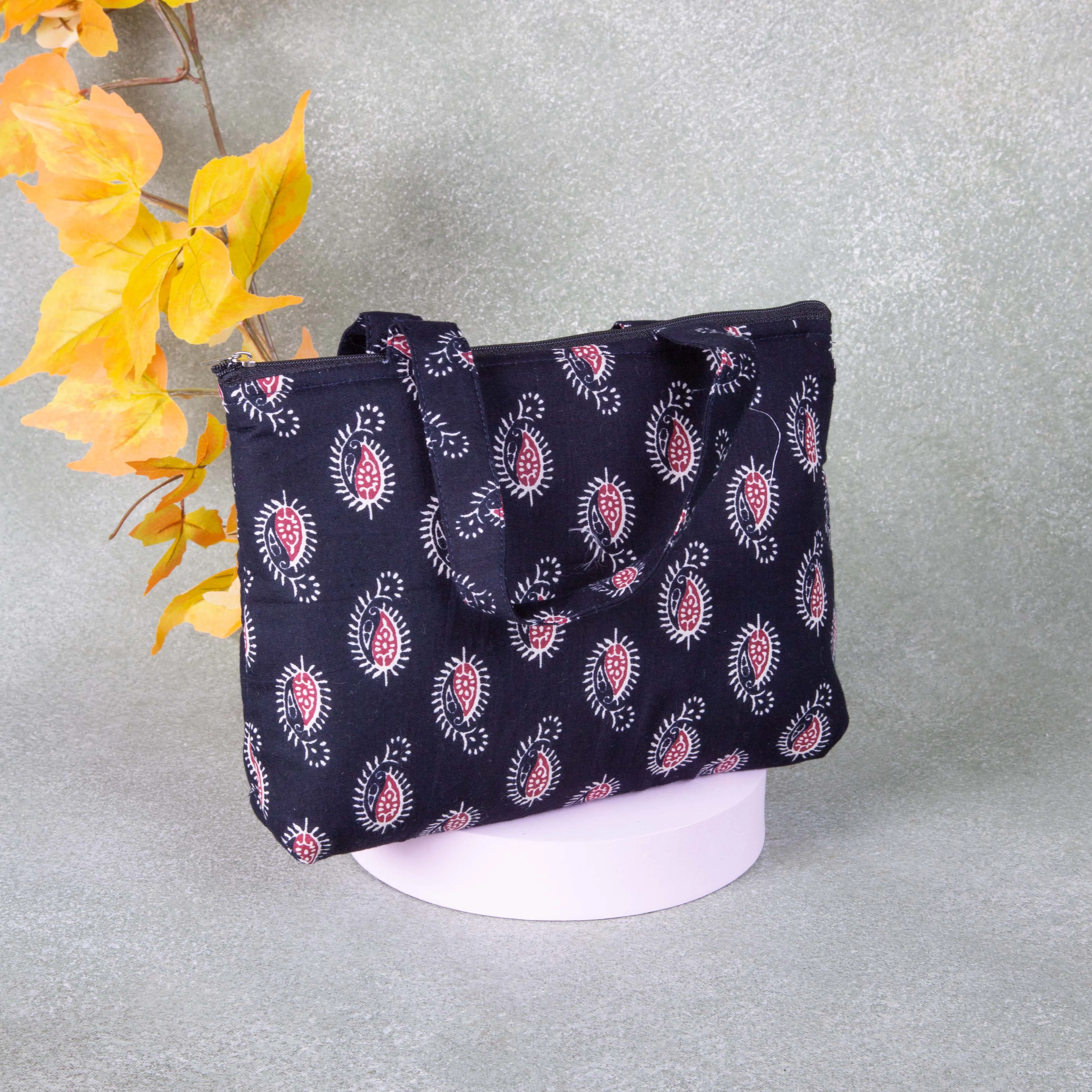 Bristlefront everyday handy bags Balck Colour with Mango Design.