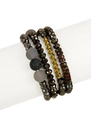 Bronze Coconut Twisted Beads Tassel Bracelet