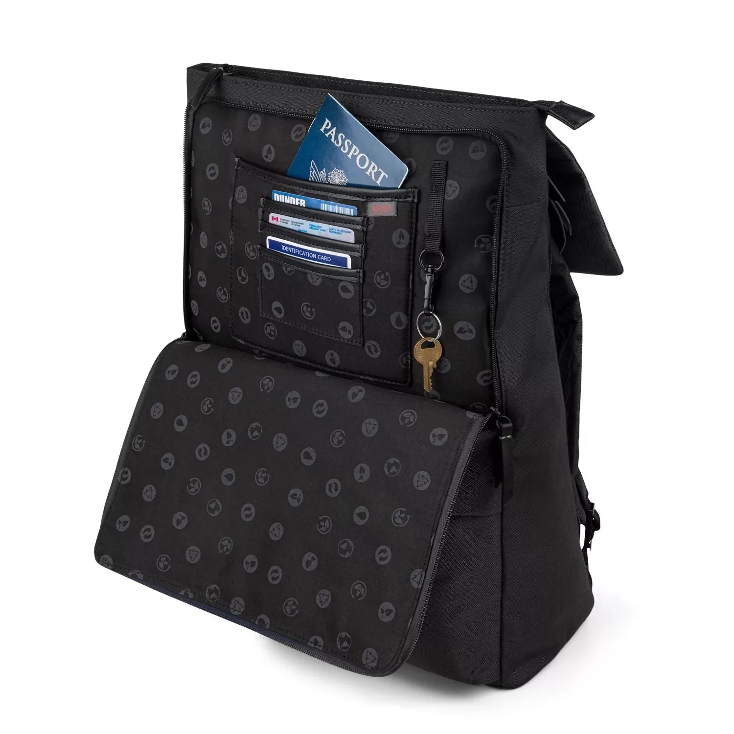 Bugatti Reborn Collection backpack made from recycled material with RFID blocking, black