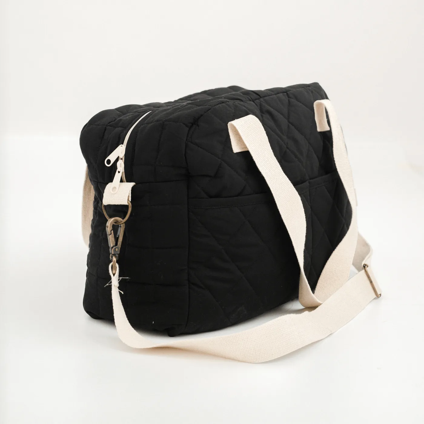 Ebony Chic Quilted Diaper Bag (100% Cotton)