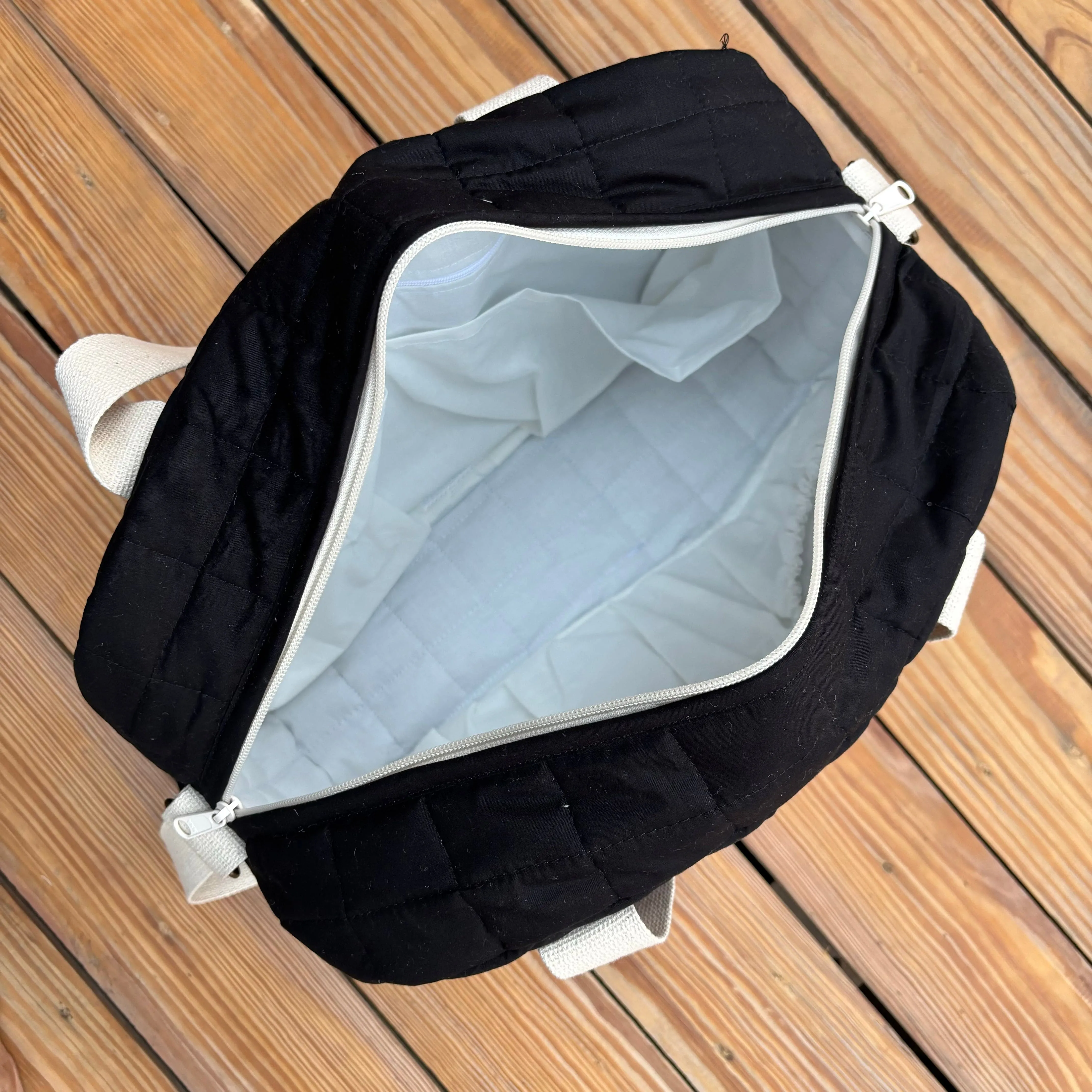 Ebony Chic Quilted Diaper Bag (100% Cotton)