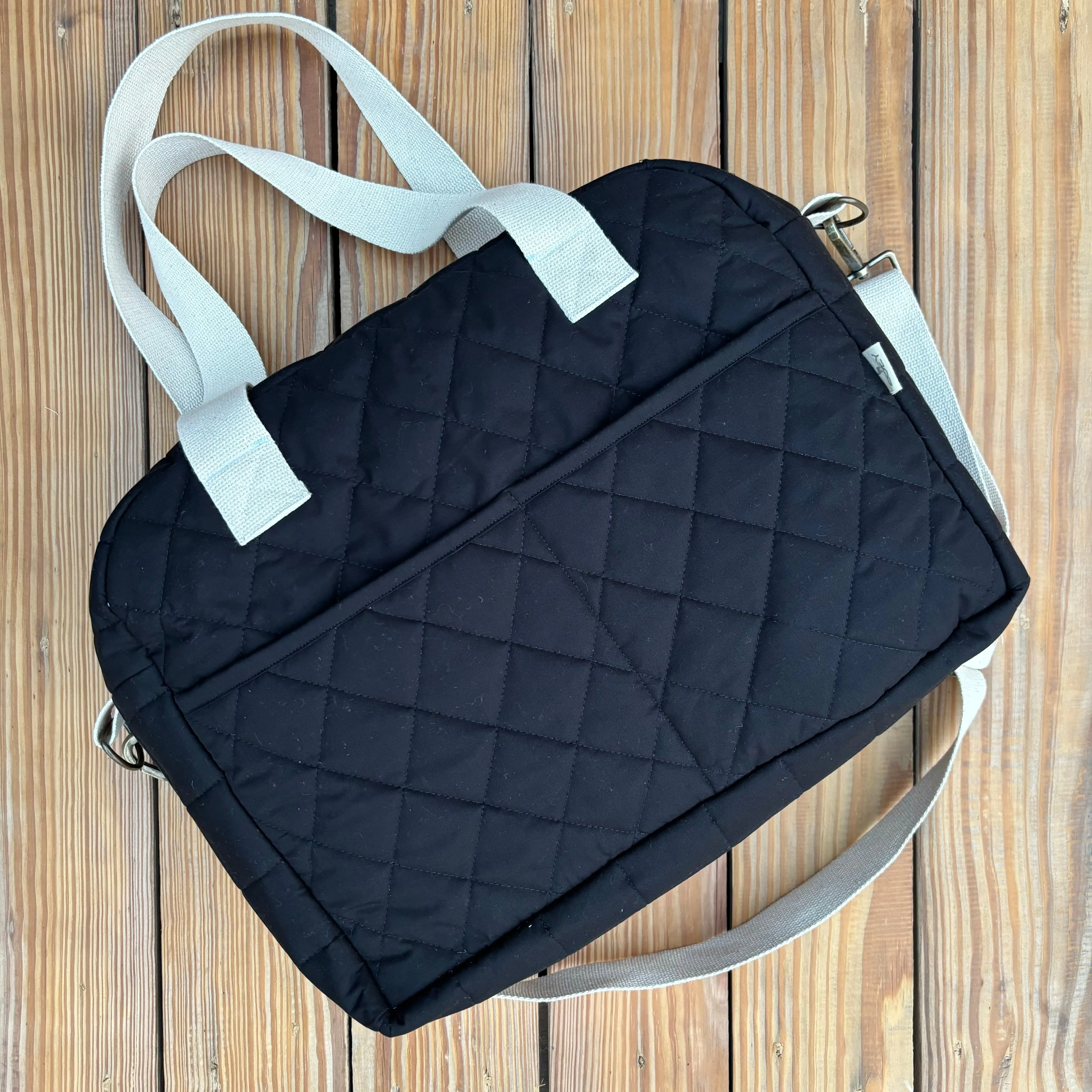 Ebony Chic Quilted Diaper Bag (100% Cotton)