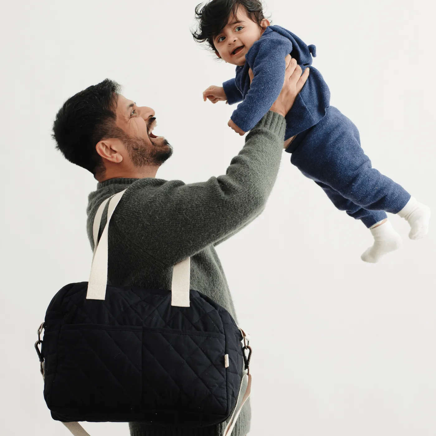 Ebony Chic Quilted Diaper Bag (100% Cotton)