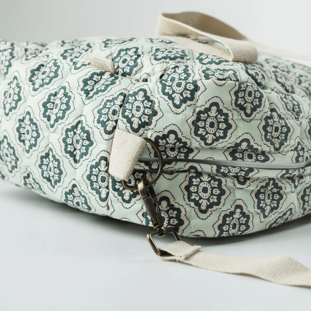 Emerald Trellis Diaper Bag (100% Cotton)
