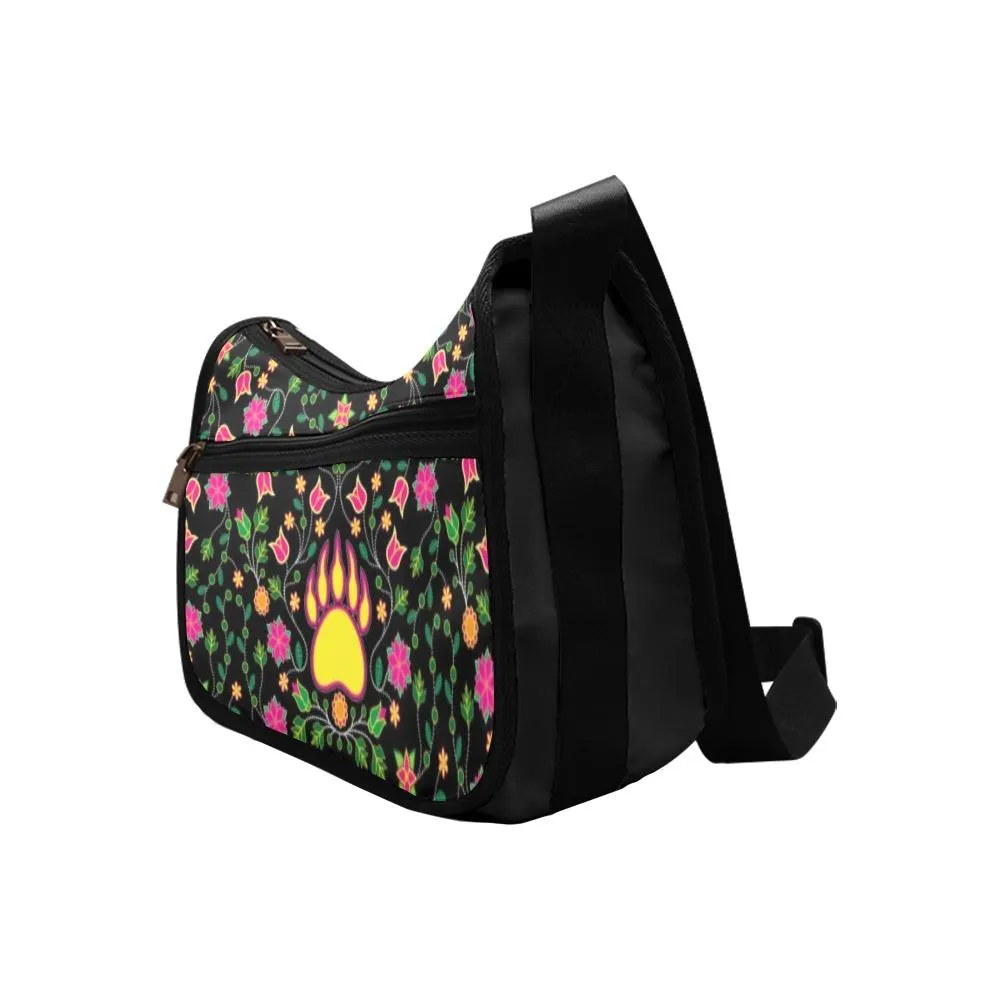 Floral Bearpaw Pink and Yellow Crossbody Bags