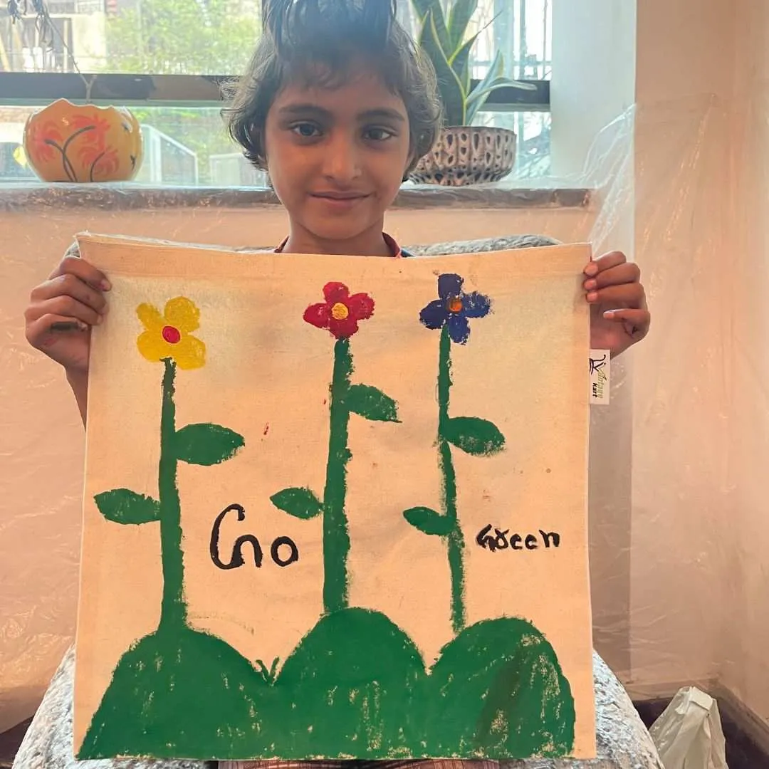 Go Green - Hand-painted Tote bag