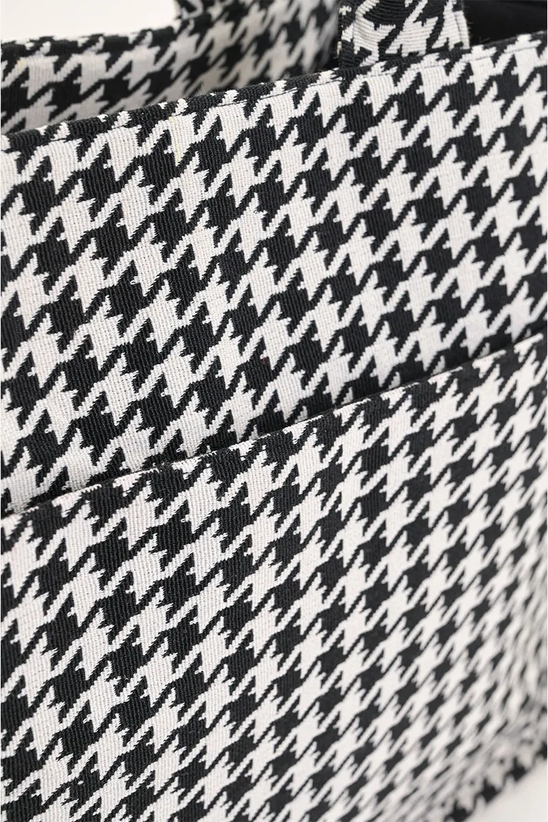 Houndstooth Chic Tote Bag