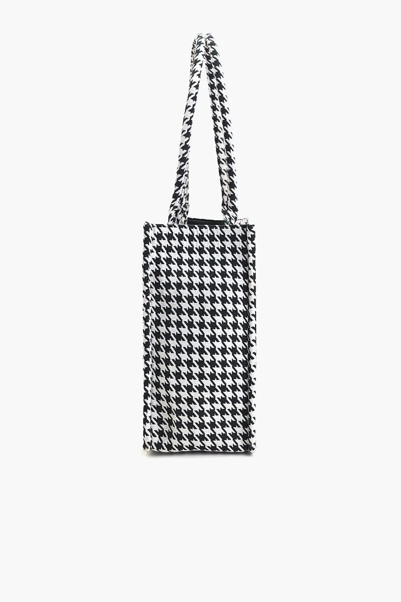 Houndstooth Chic Tote Bag