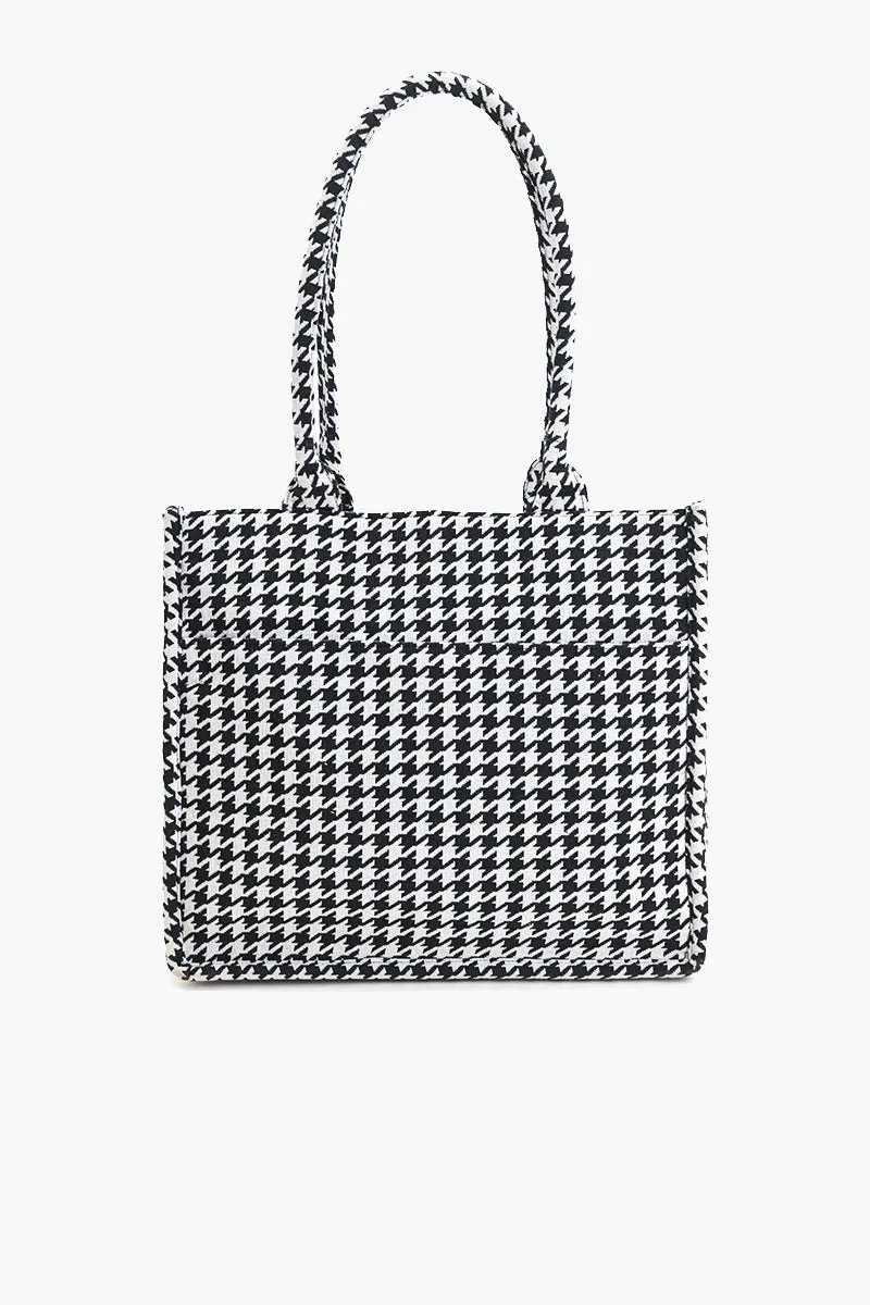Houndstooth Chic Tote Bag
