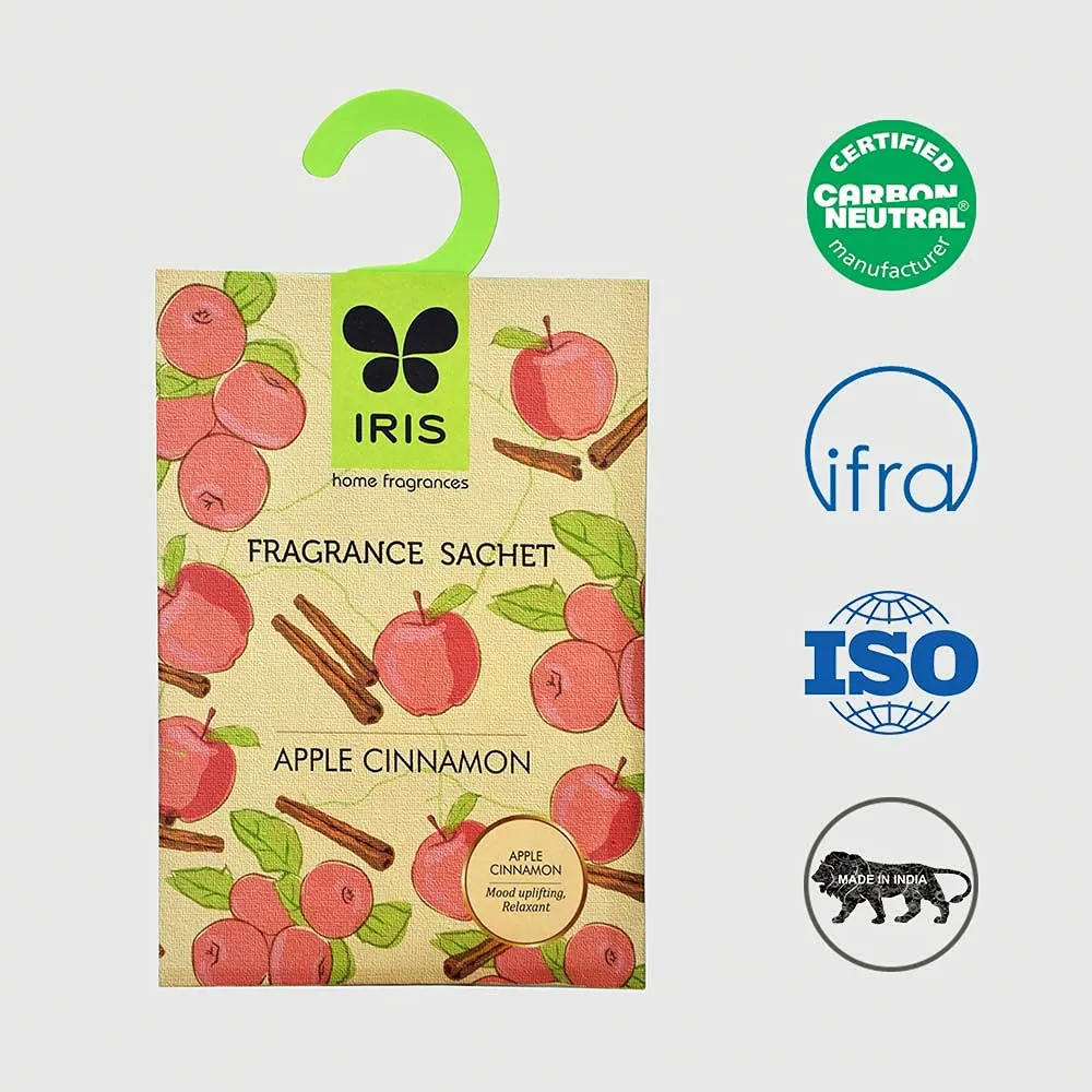 IRIS, Fragrance Sachet, Apple Cinnamon, 1 Packet, Home Fragrances, Fragrance Sachets for Closets/Drawers/Cupboards/Small Spaces, Fruity-and-Spicy Fragrance, Air Freshener, Size -13.2x5.5x16.5
