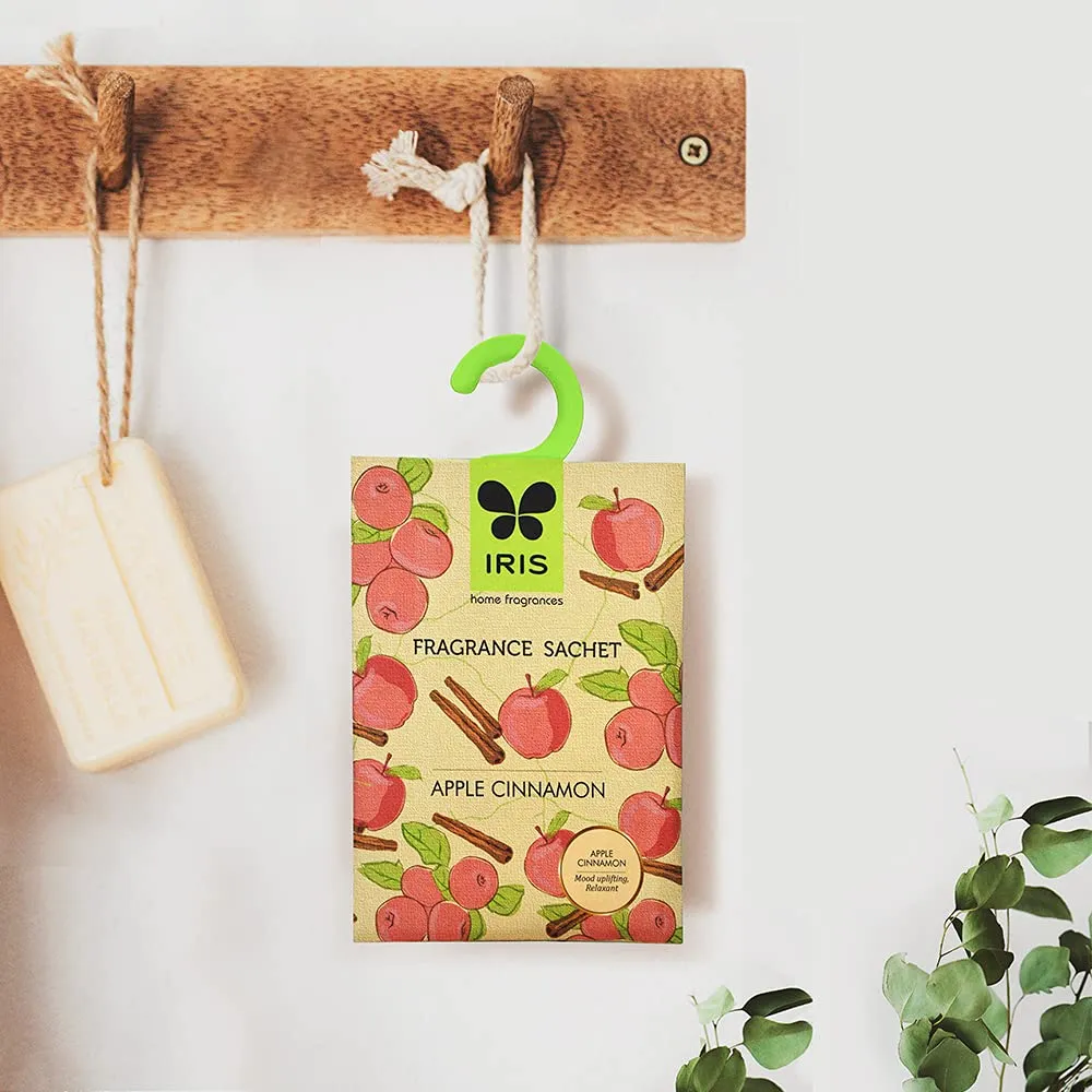 IRIS, Fragrance Sachet, Apple Cinnamon, 1 Packet, Home Fragrances, Fragrance Sachets for Closets/Drawers/Cupboards/Small Spaces, Fruity-and-Spicy Fragrance, Air Freshener, Size -13.2x5.5x16.5