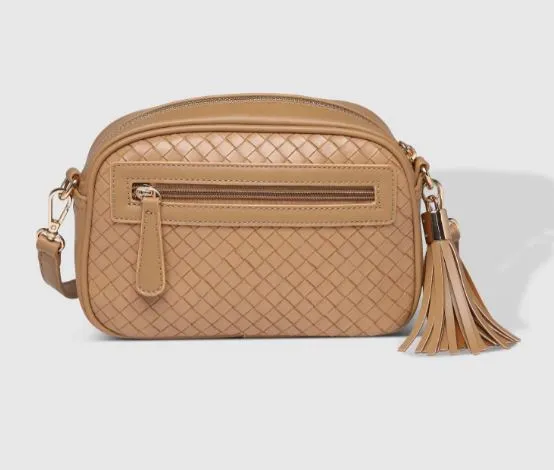 Jacinta - Woven Crossbody Bag - Camel