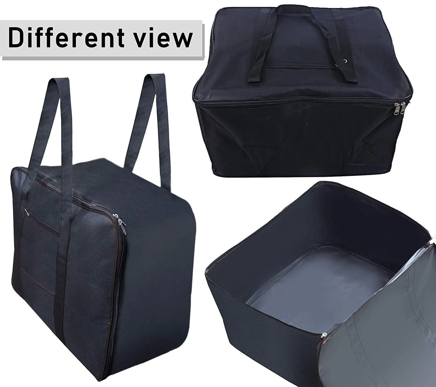 Kuber Industries Luggage Bag | Trolley Bags for Travel | Collapsible Luggage Bag | Travelling Bag | Trolley Bags for Suitcase | Lightweight Luggage Bag | 24 Inch | Pack of 4 | Black