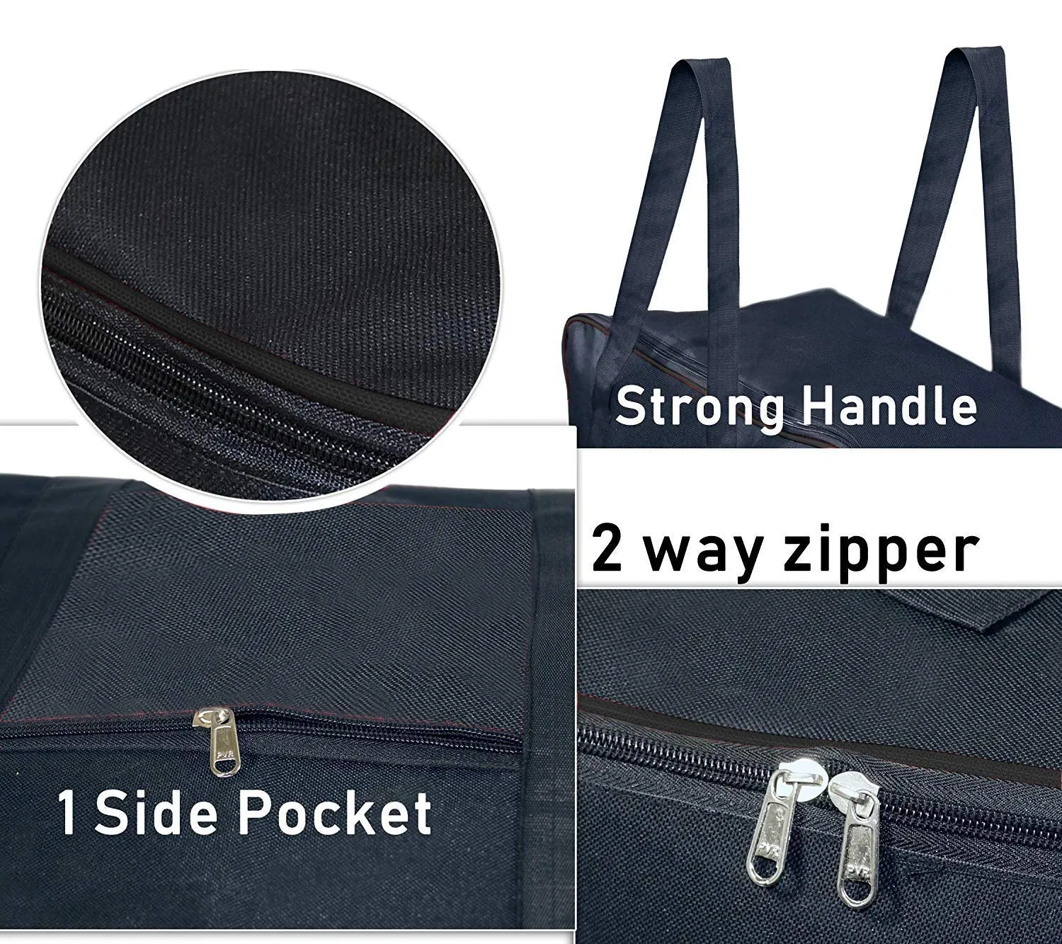 Kuber Industries Luggage Bag | Trolley Bags for Travel | Collapsible Luggage Bag | Travelling Bag | Trolley Bags for Suitcase | Lightweight Luggage Bag | 24 Inch | Pack of 4 | Black