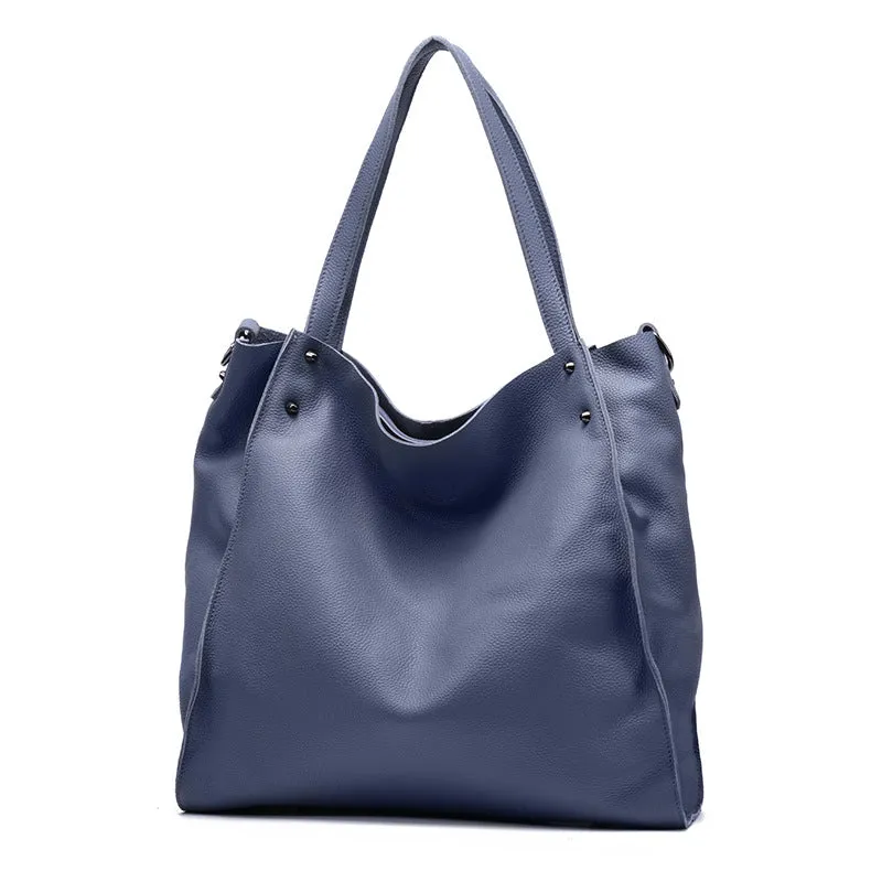 Large Leather Tote Bag | Cowhide Leather Tote Bag, Personalized gifts, Black