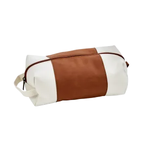 Leatherette/Canvas Caramel Travel Kit