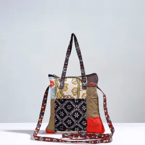 Multicolor - Handmade Quilted Cotton Patchwork Sling Bag 08