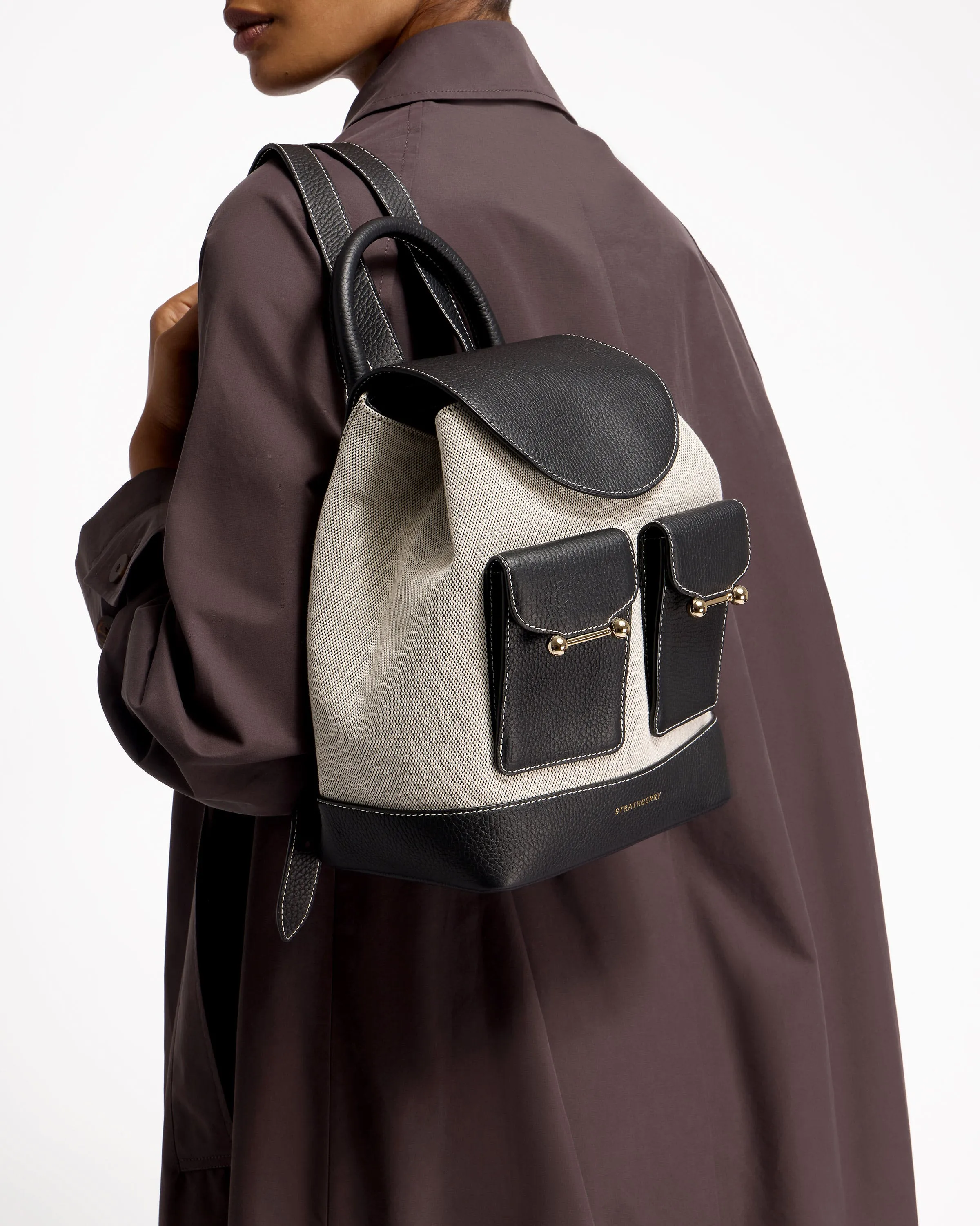 Osette Backpack - Black/Cream Canvas