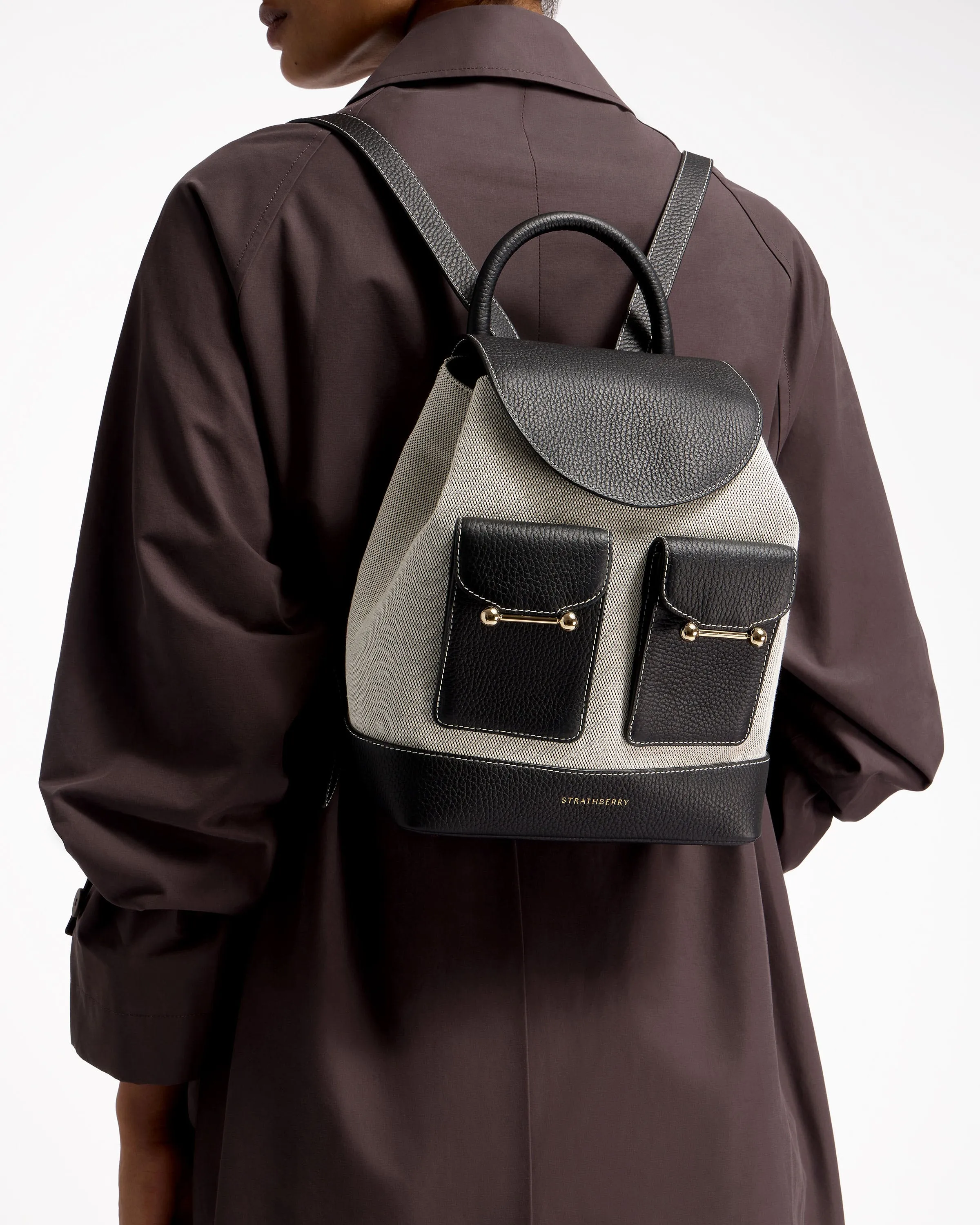 Osette Backpack - Black/Cream Canvas